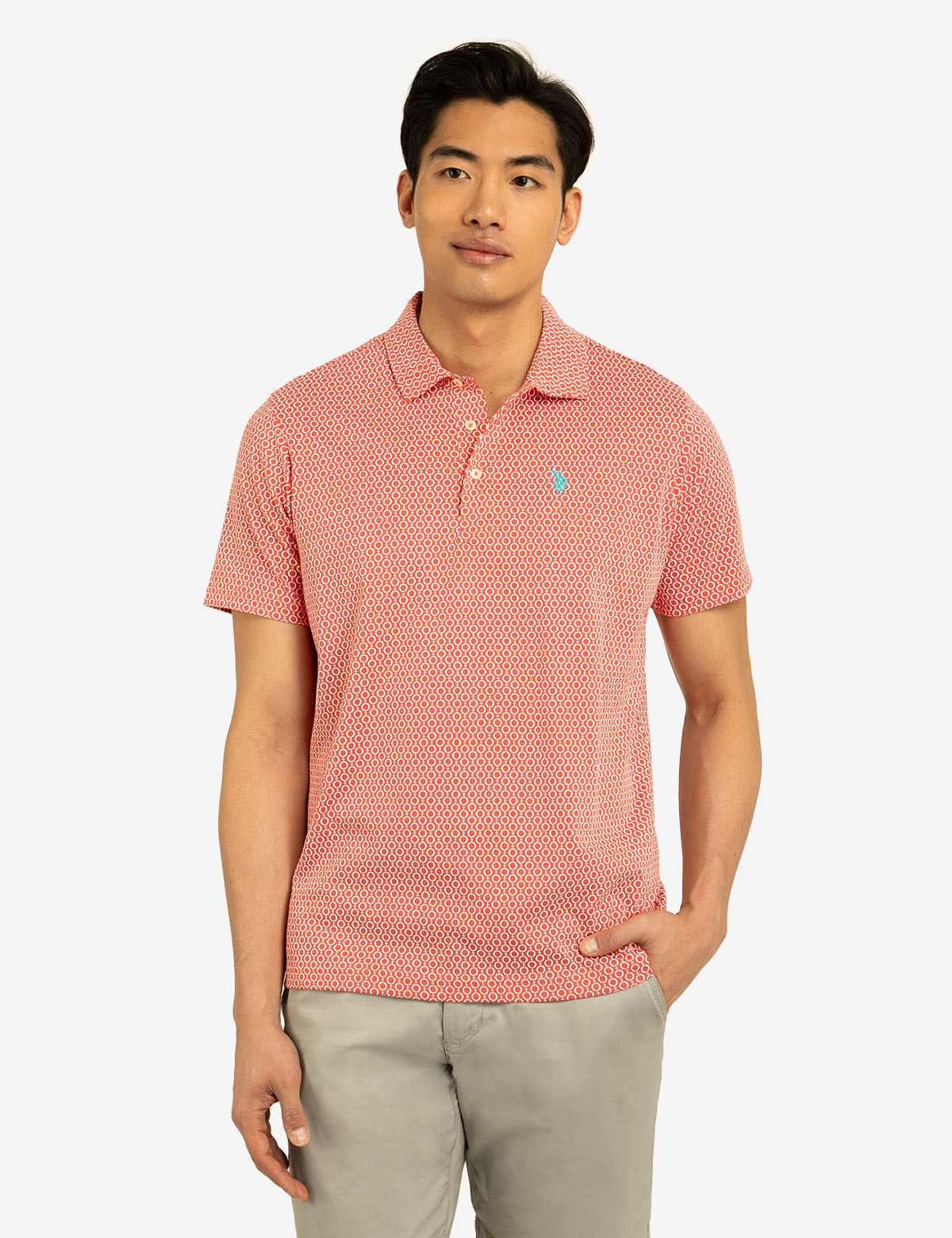 Chain Link Print Polo Shirt – Stylish Jersey Top for Men