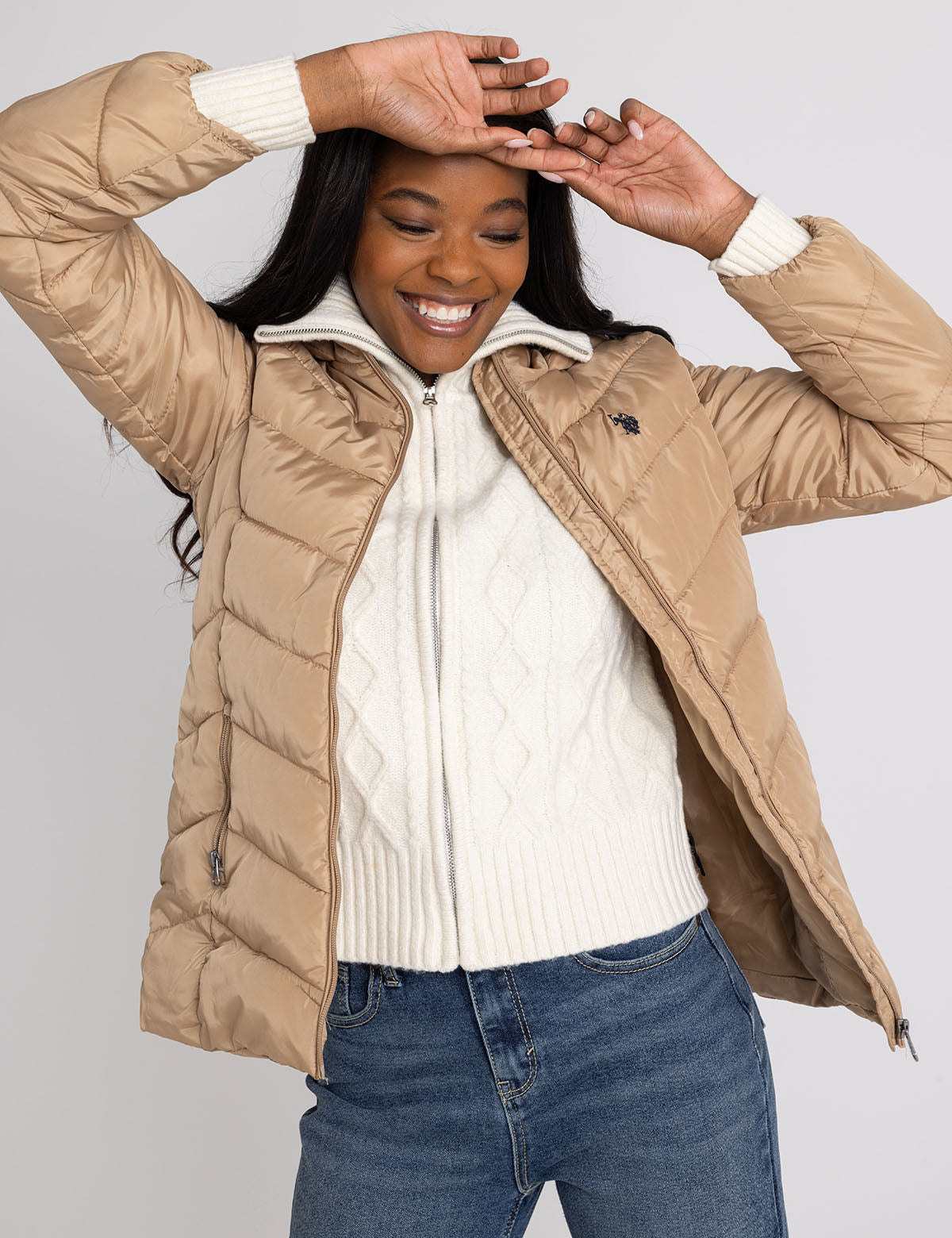 Chevron Pattern Hooded Jacket for Men & Women