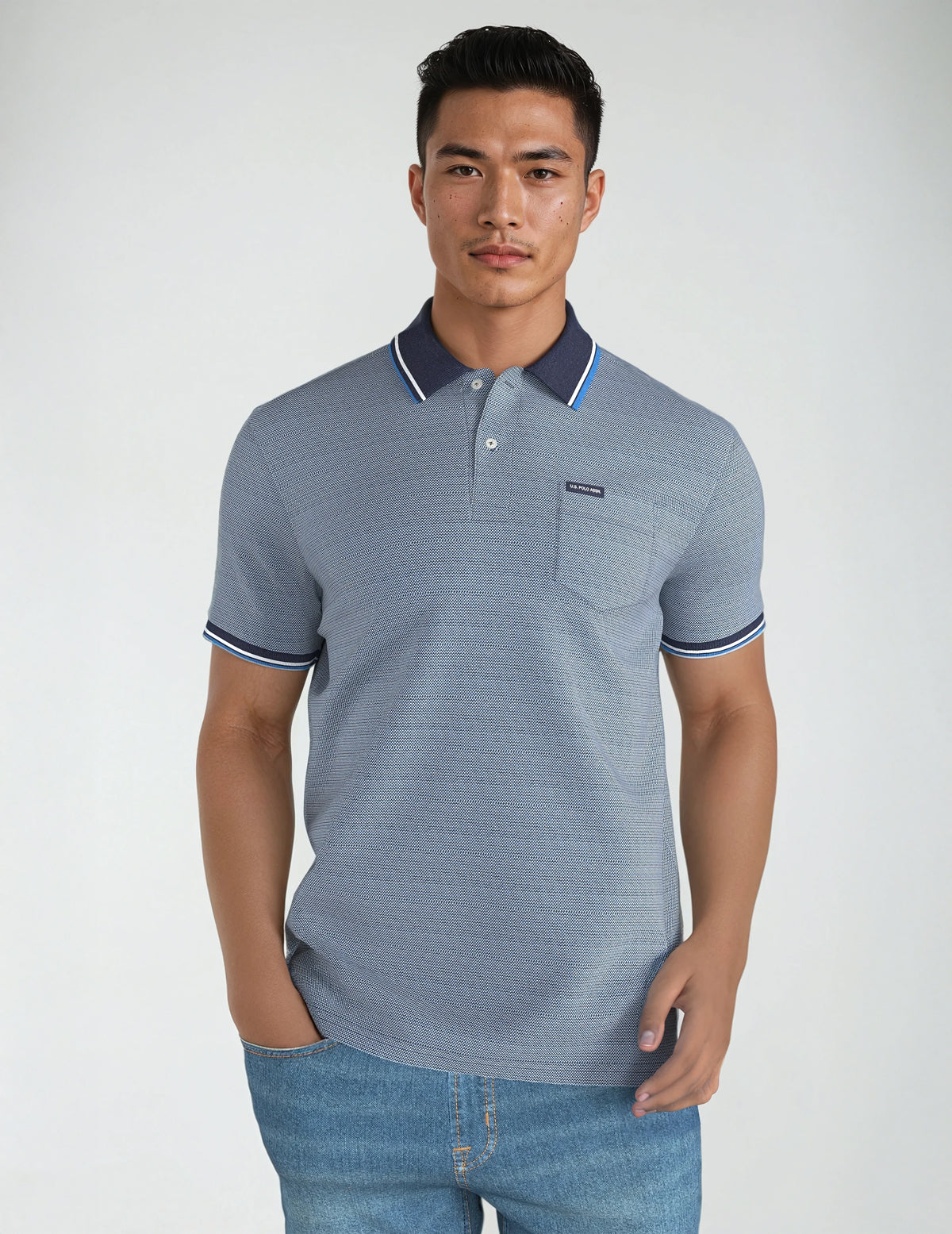 Men's Birdseye Jacquard Pique Polo Shirt - Breathable & Stylish