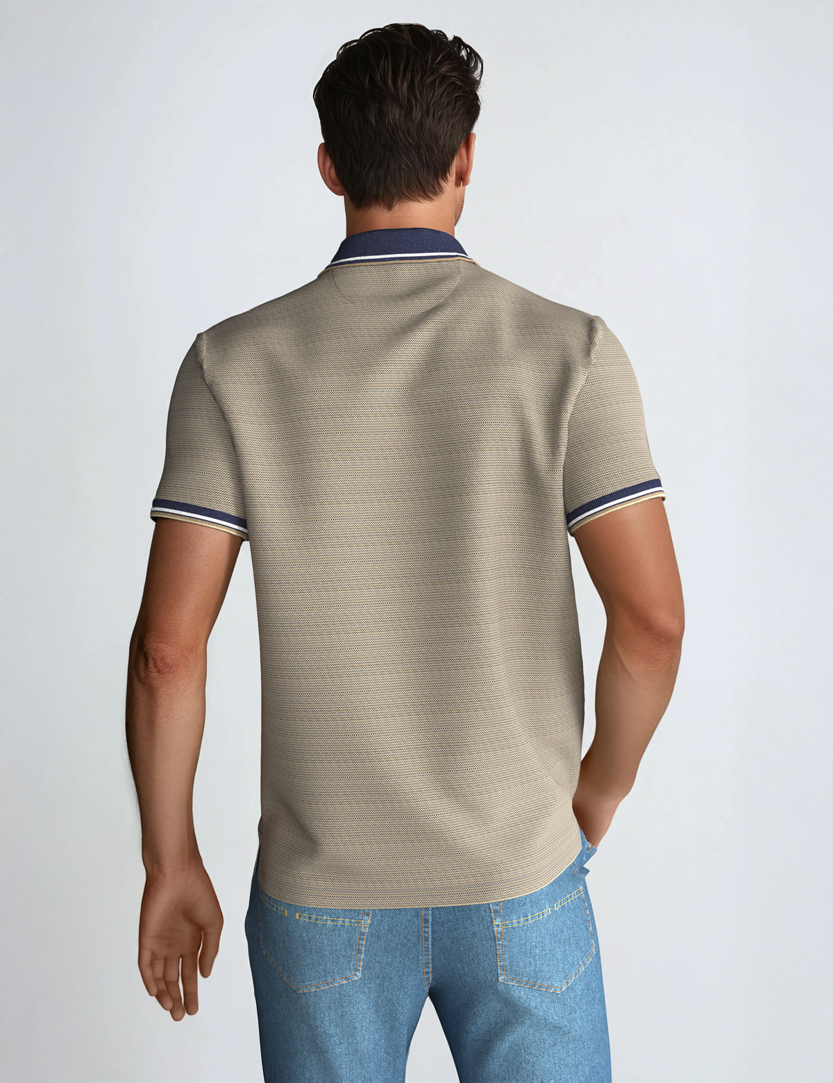 Men's Birdseye Jacquard Pique Polo Shirt - Breathable & Stylish
