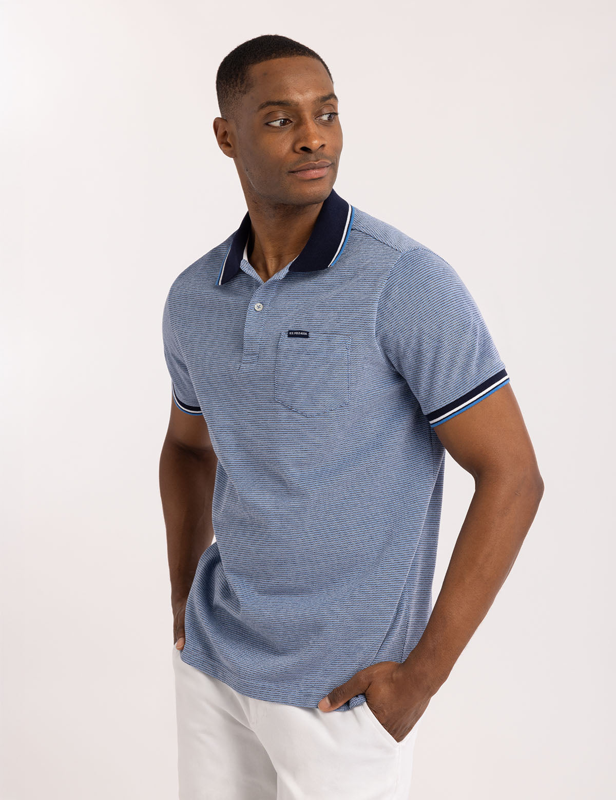 Men's Birdseye Jacquard Pique Polo Shirt - Breathable & Stylish