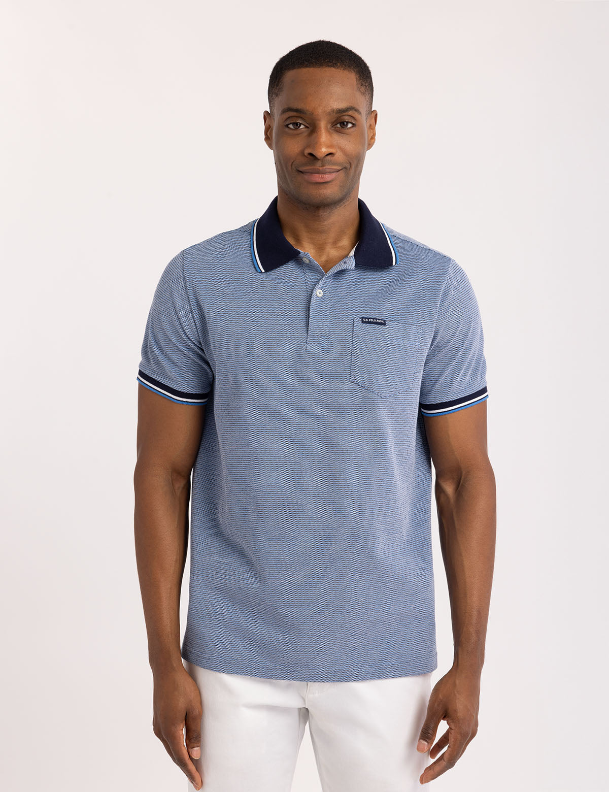 Men's Birdseye Jacquard Pique Polo Shirt - Breathable & Stylish