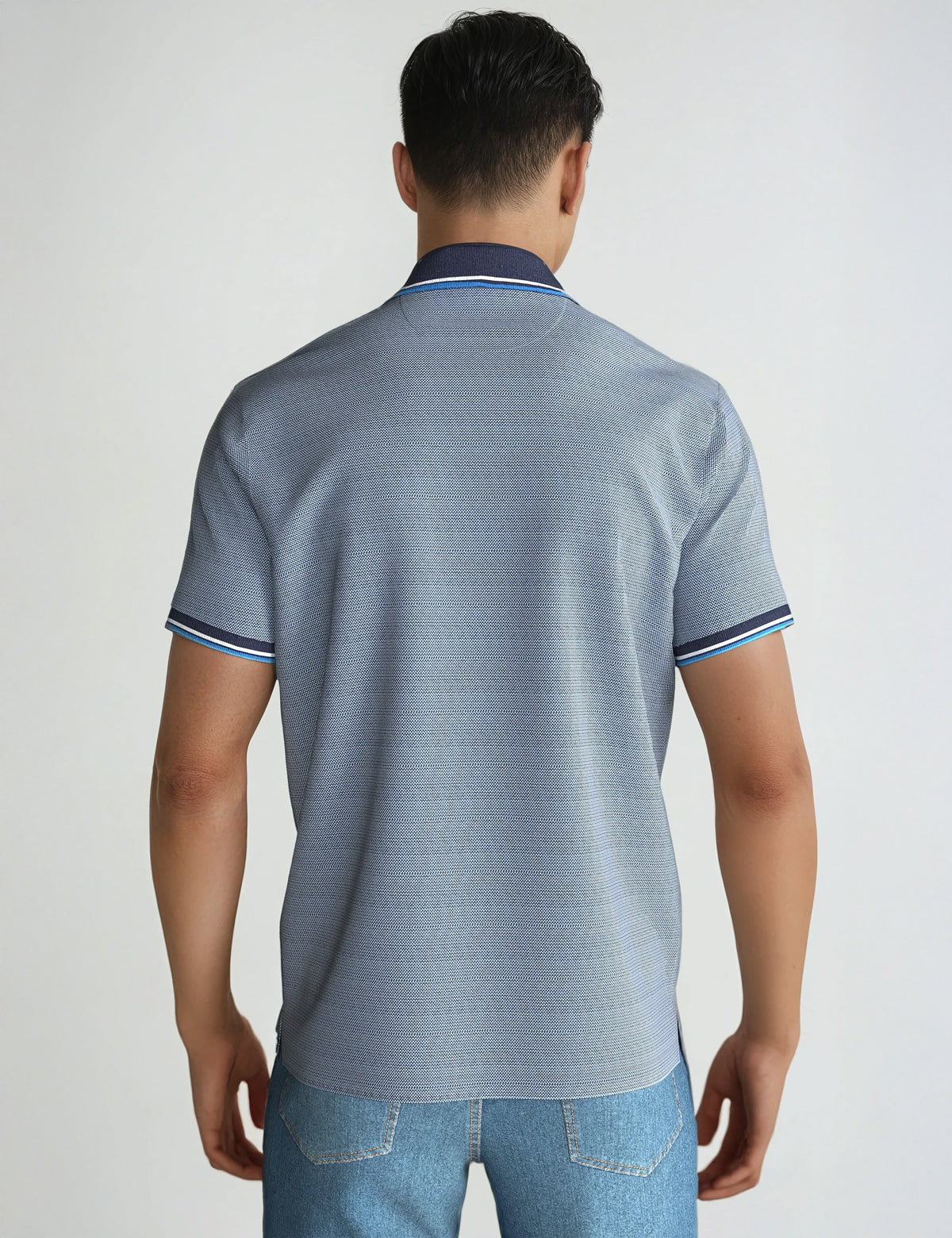 Men's Birdseye Jacquard Pique Polo Shirt - Breathable & Stylish