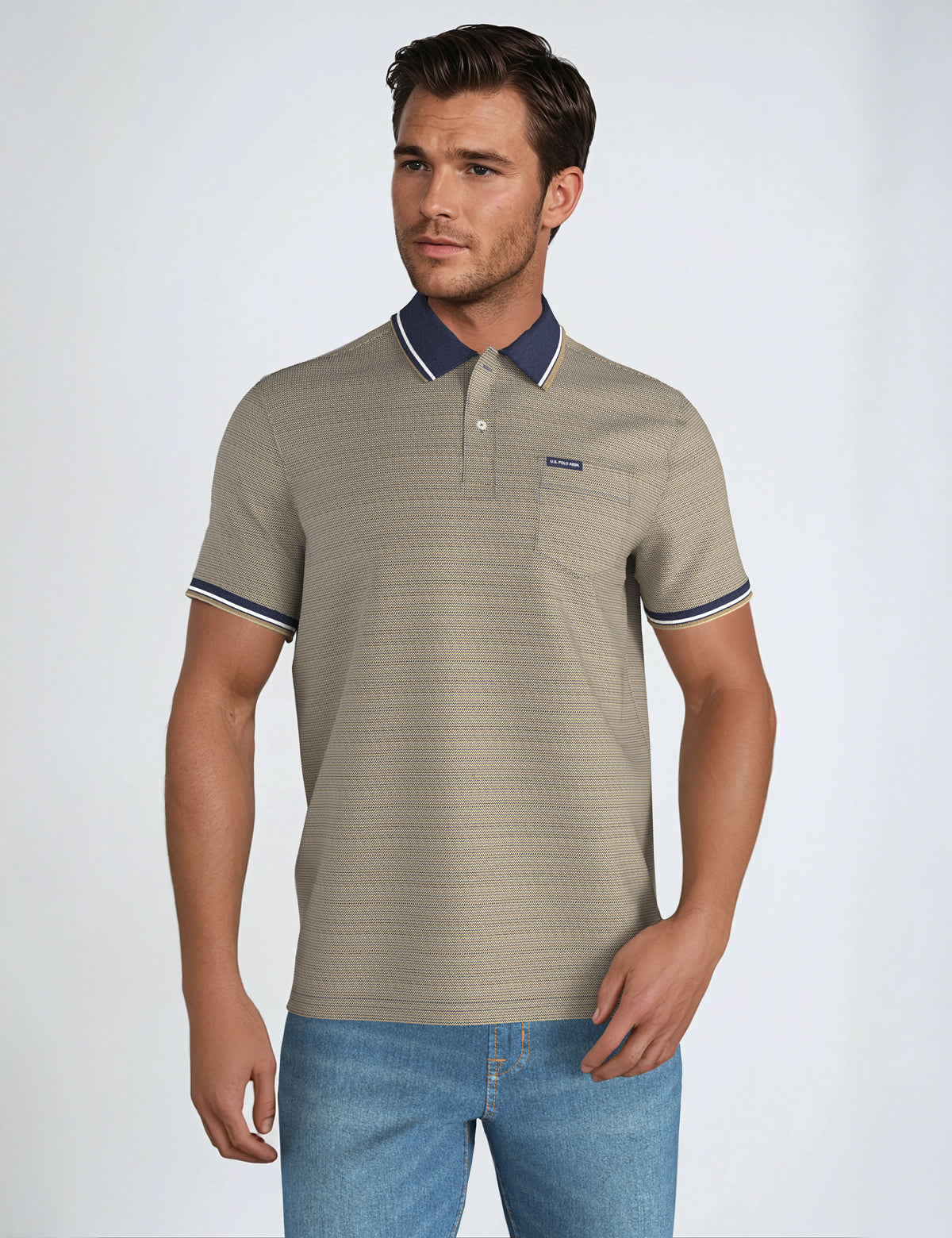 Men's Birdseye Jacquard Pique Polo Shirt - Breathable & Stylish
