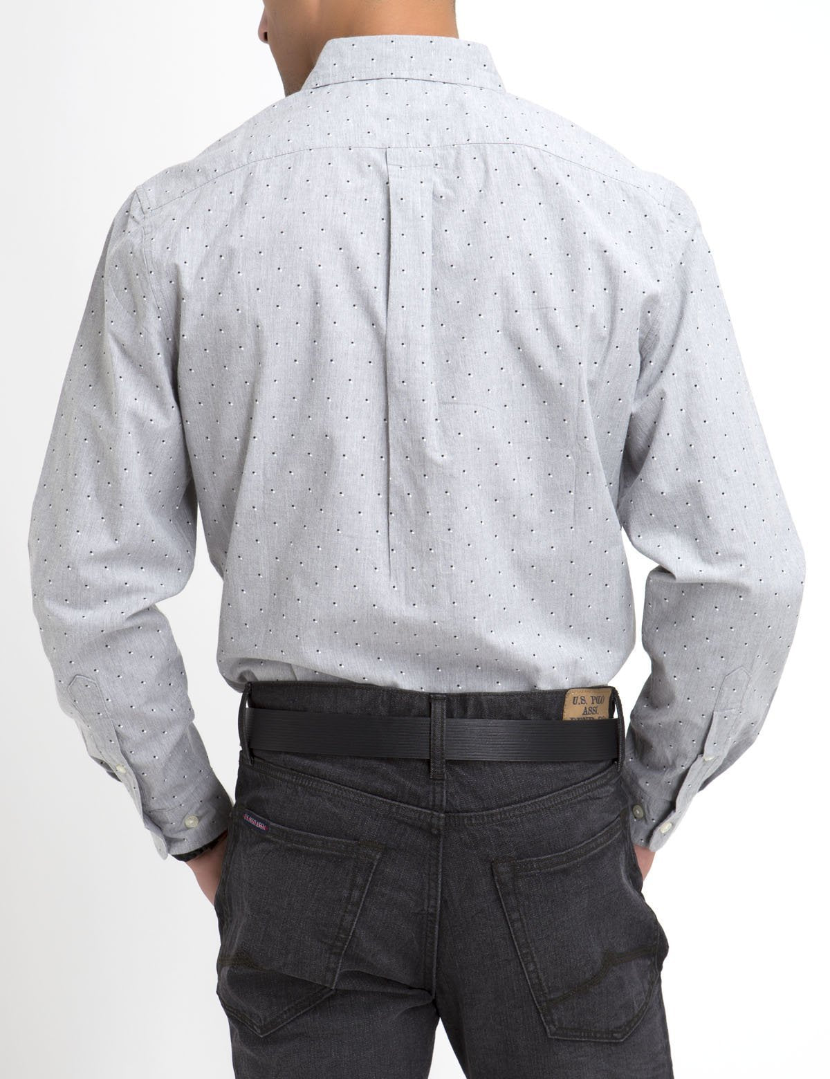 Men's Classic Fit Heather Dot Poplin Shirt - 100% Cotton Long Sleeve