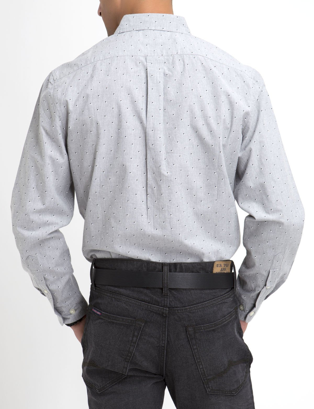 Men's Classic Fit Heather Dot Poplin Shirt - 100% Cotton Long Sleeve