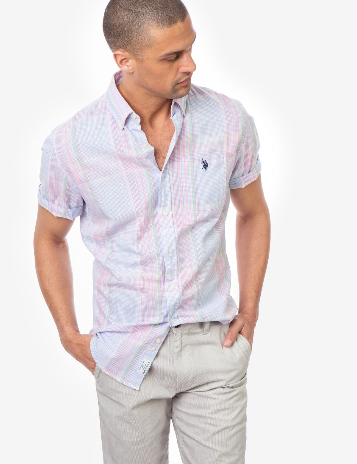 U.S. Polo Assn. Classic Fit Plaid Short Sleeve Shirt