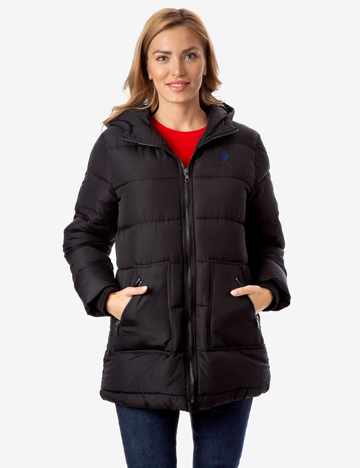 Men's Classic Long Hooded Jacket with Zipper & Side Pockets
