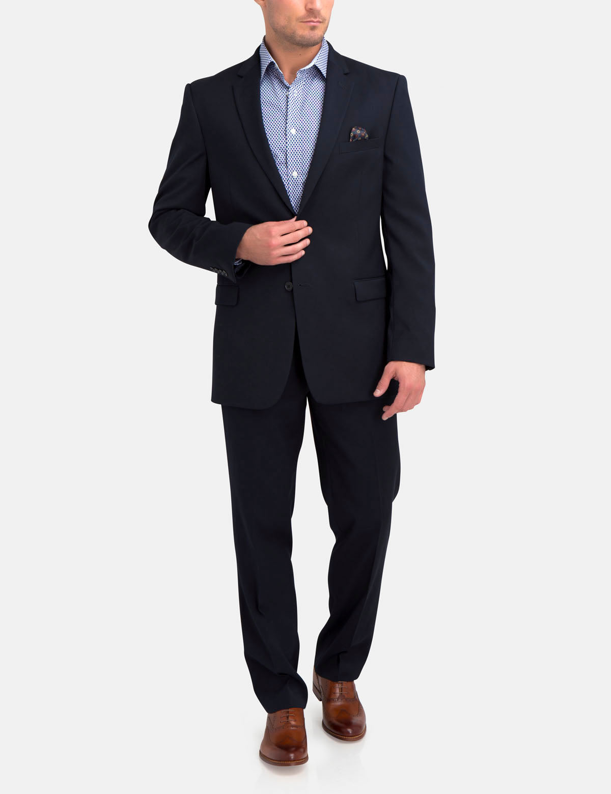Classic Navy Dress Pants for Men - Slim Fit Suit Trousers