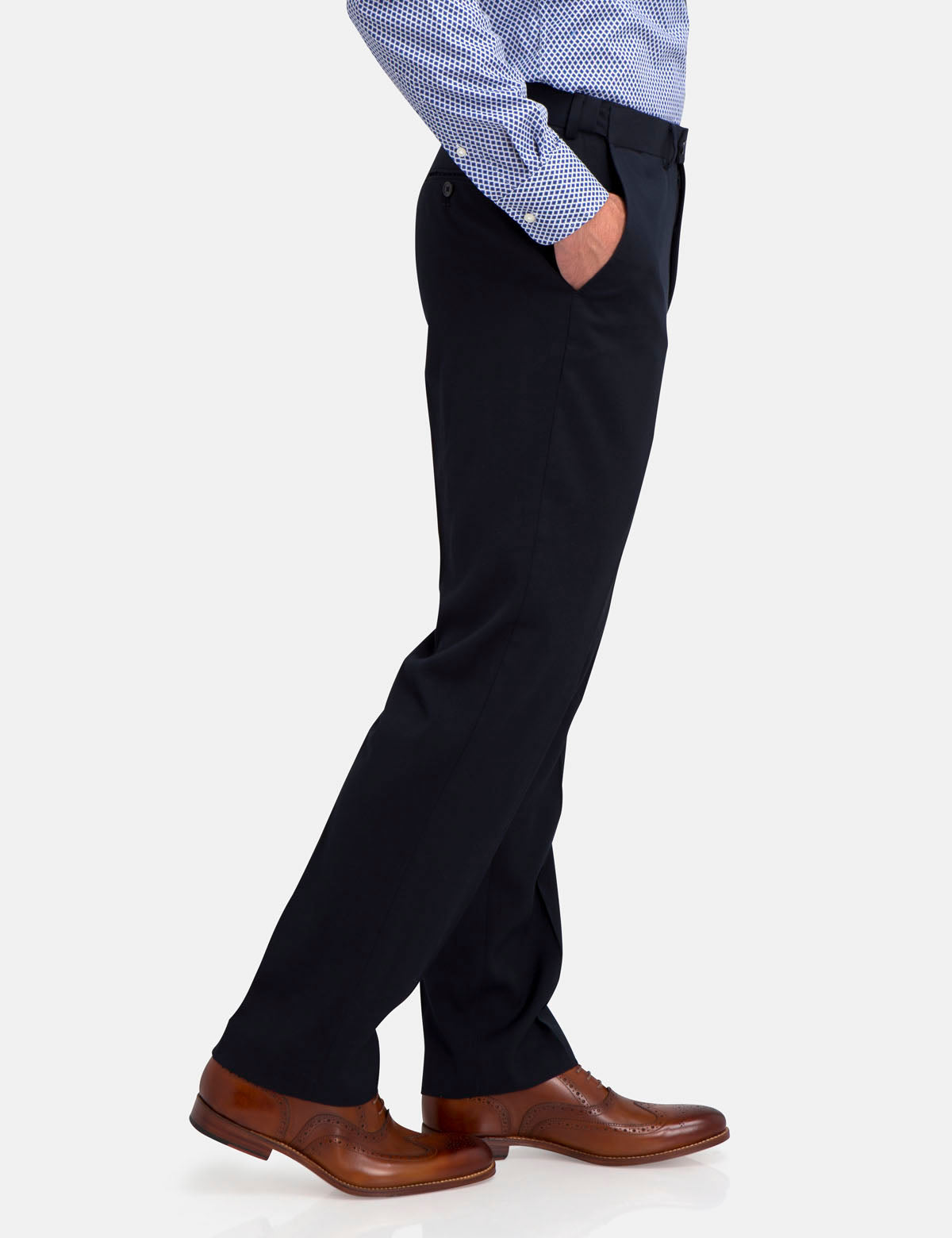 Classic Navy Dress Pants for Men - Slim Fit Suit Trousers