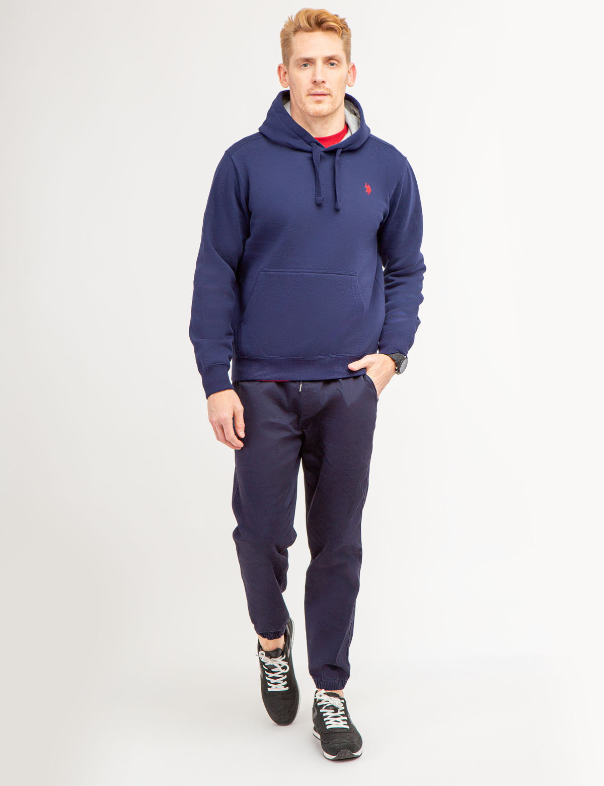 Classic Cotton Pullover Hoodie with Kangaroo Pocket & Drawstring Hood