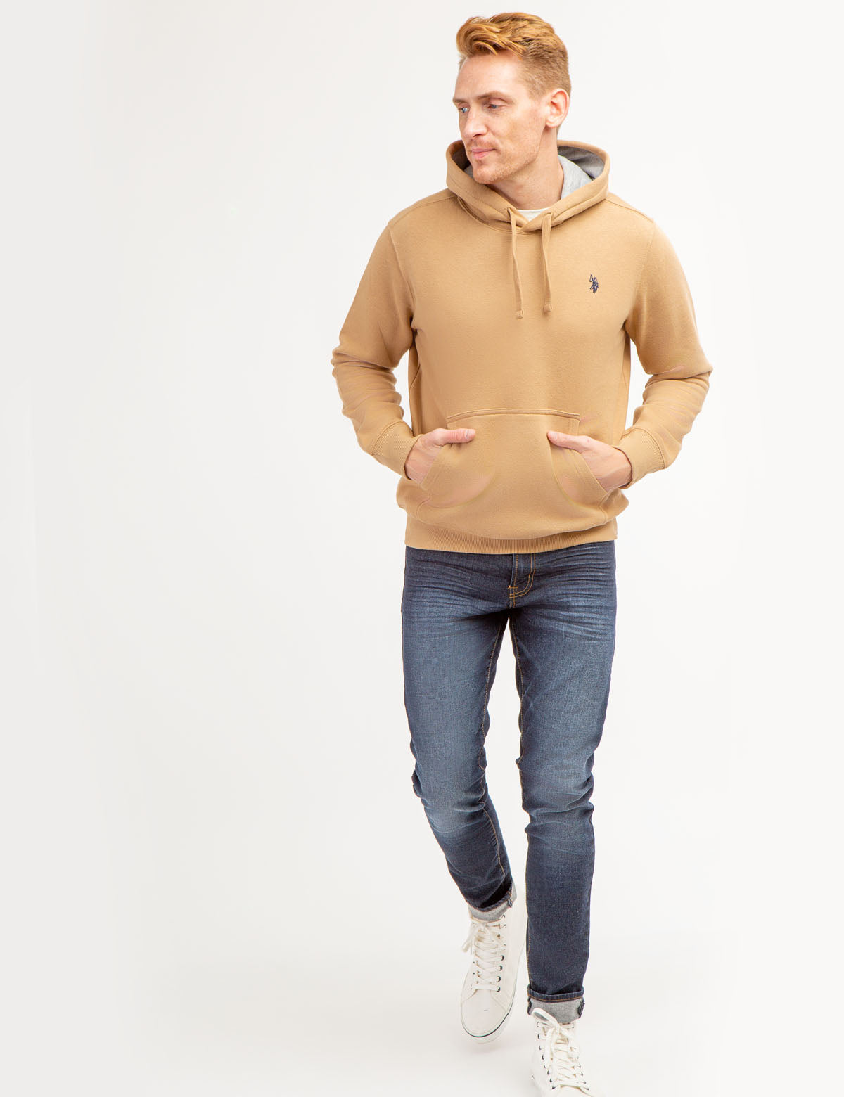Classic Cotton Pullover Hoodie with Kangaroo Pocket & Drawstring Hood