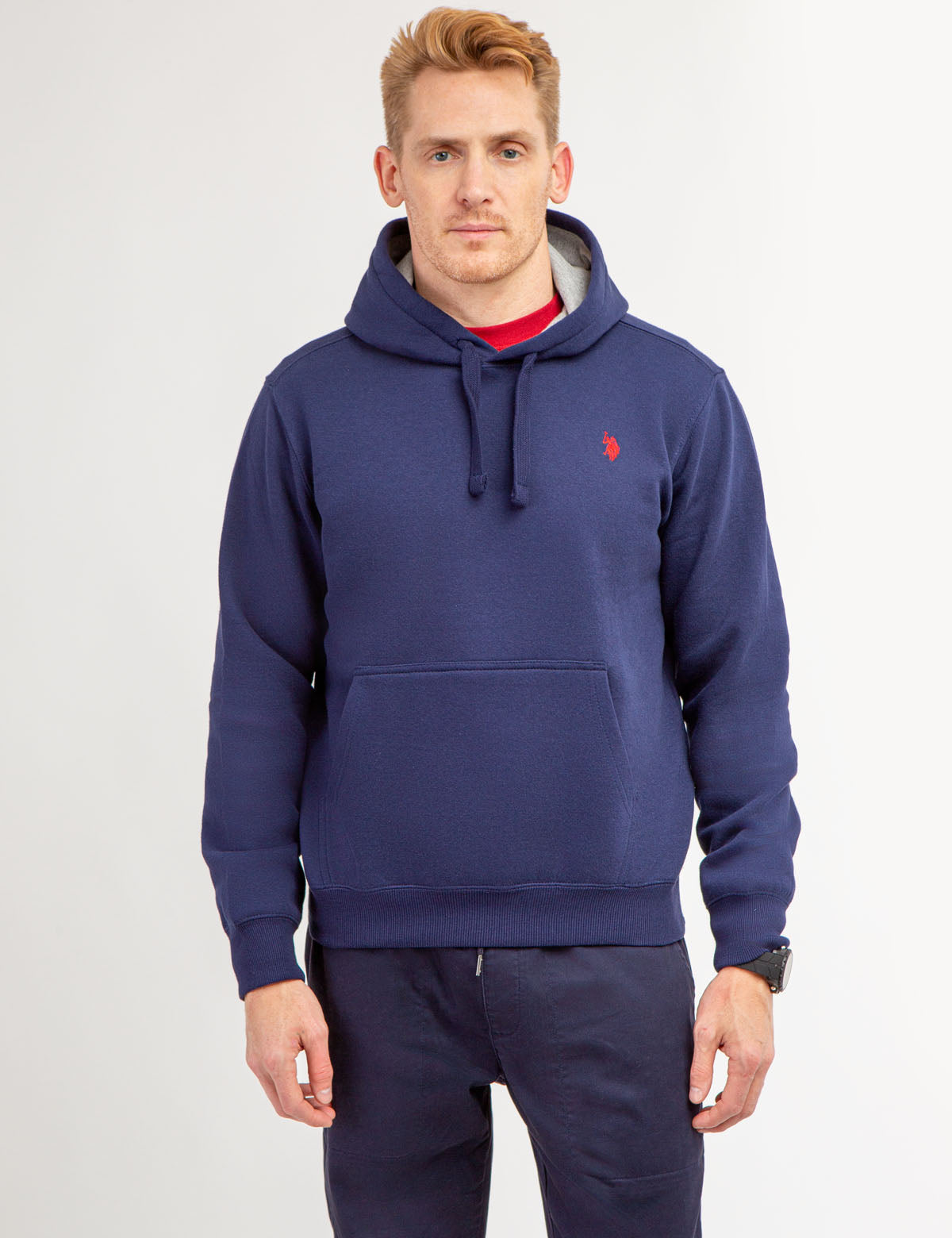 Classic Cotton Pullover Hoodie with Kangaroo Pocket & Drawstring Hood