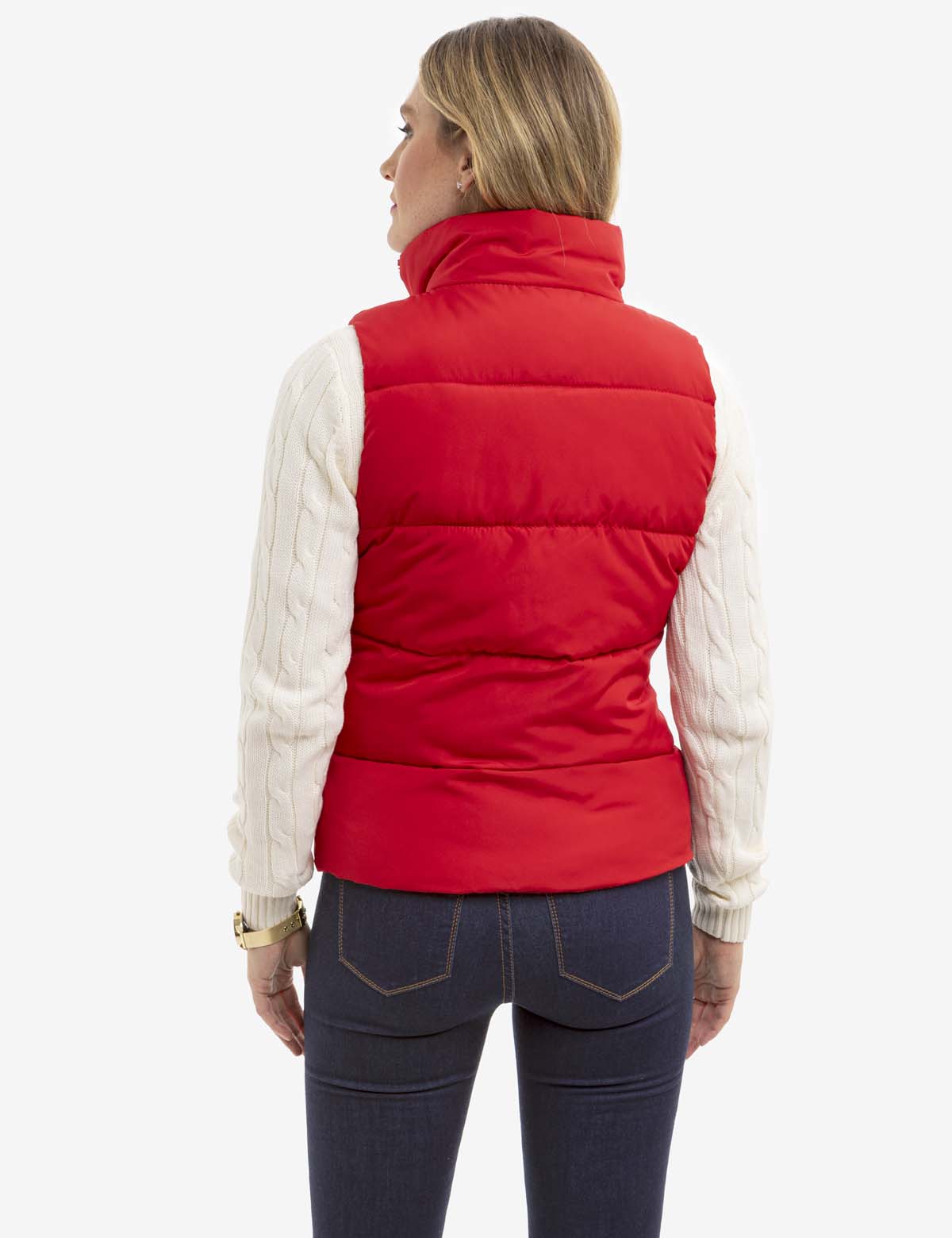 Men's Classic Zippered Vest with Mock Neck & Logo Embroidery