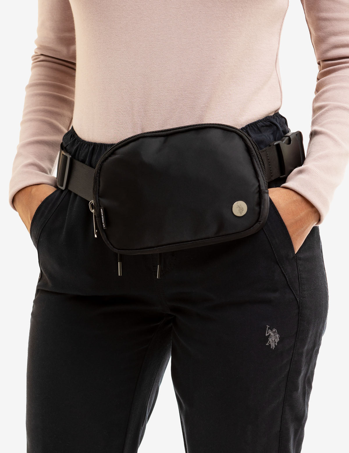 USPA Classic Water-Repellent Belt Bag with Zippered Pockets