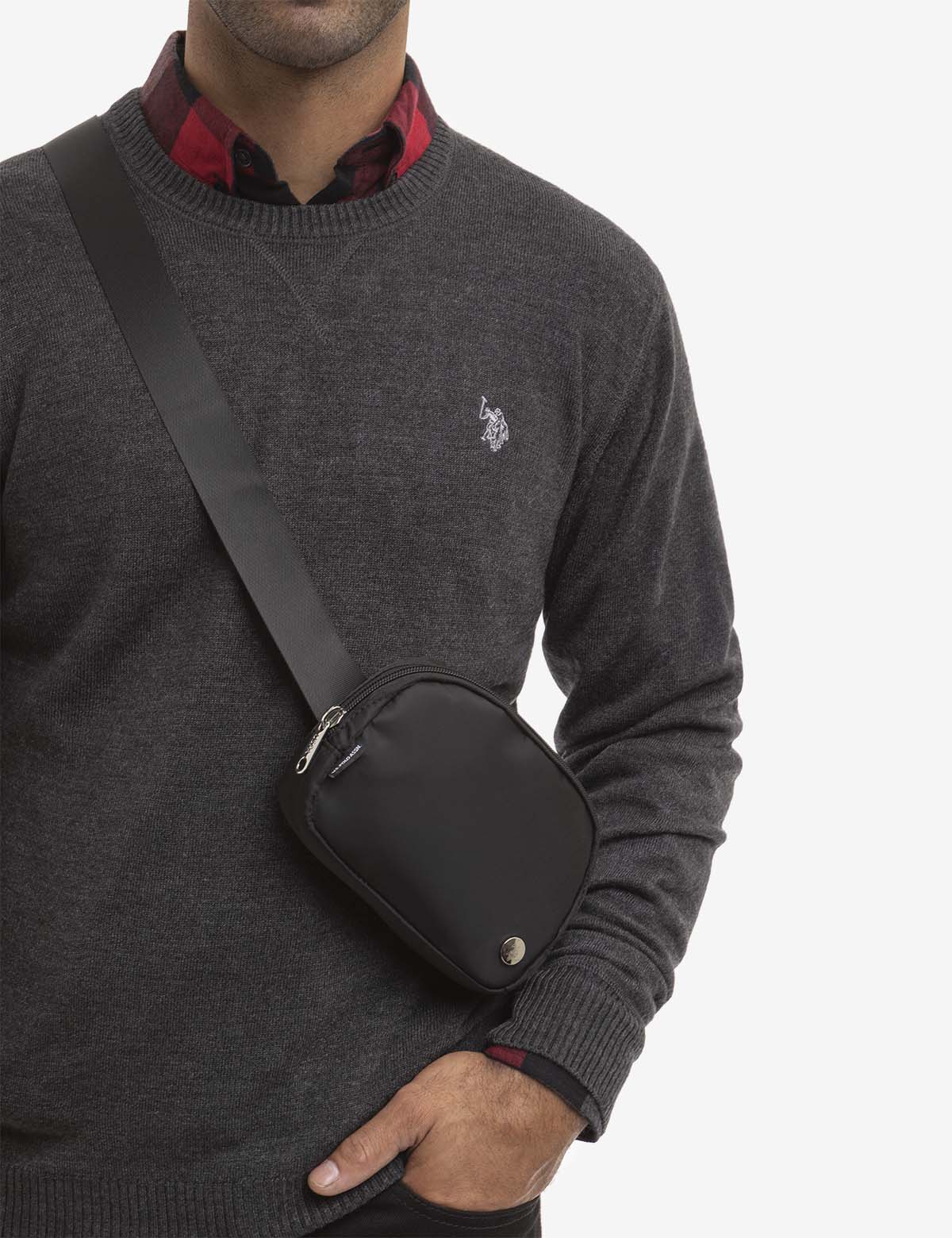 USPA Classic Water-Repellent Belt Bag with Zippered Pockets