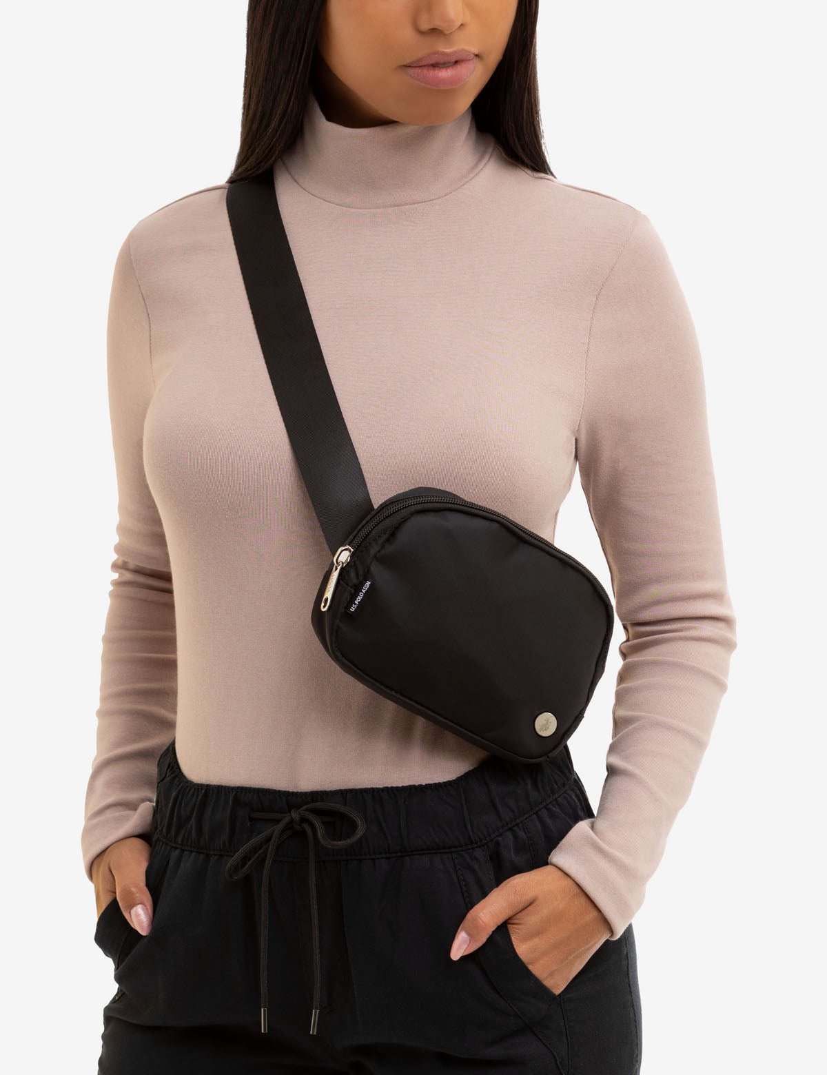 USPA Classic Water-Repellent Belt Bag with Zippered Pockets