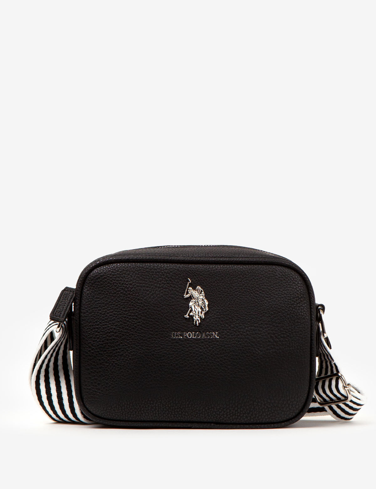 U.S. Polo Assn. Classic Zip Crossbody Bag - Saffiano PU, 8x6in