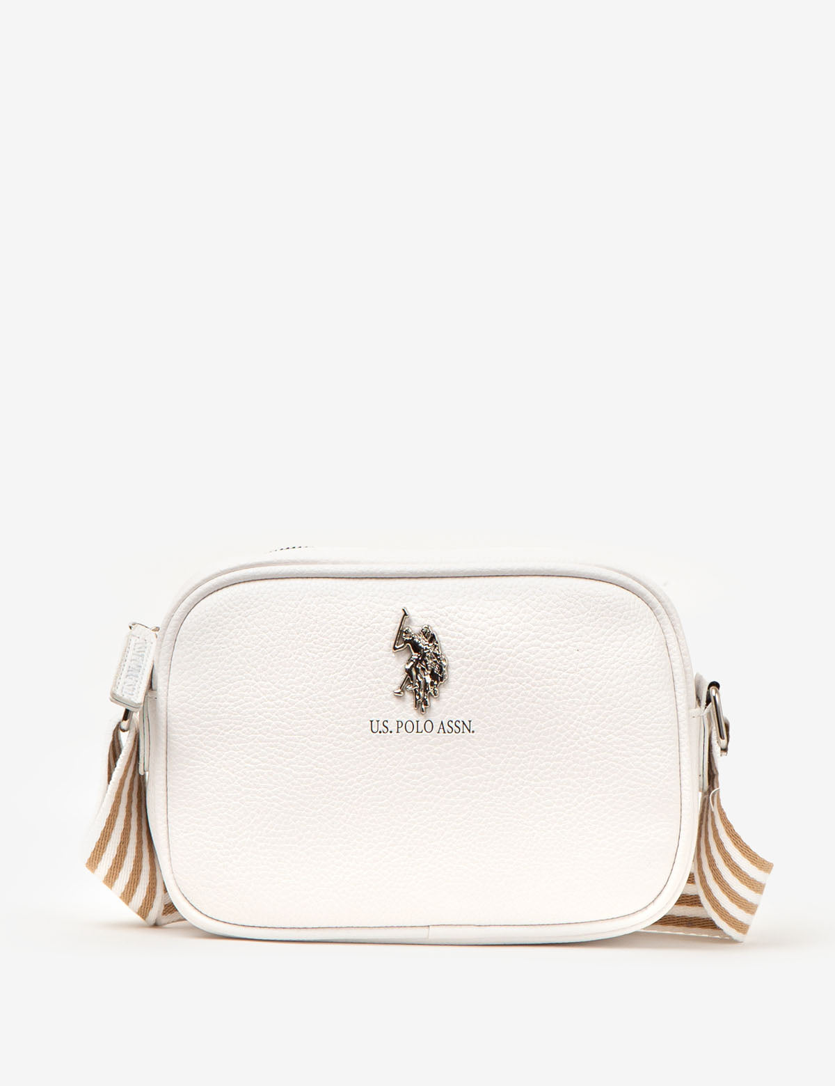 U.S. Polo Assn. Classic Zip Crossbody Bag - Saffiano PU, 8x6in