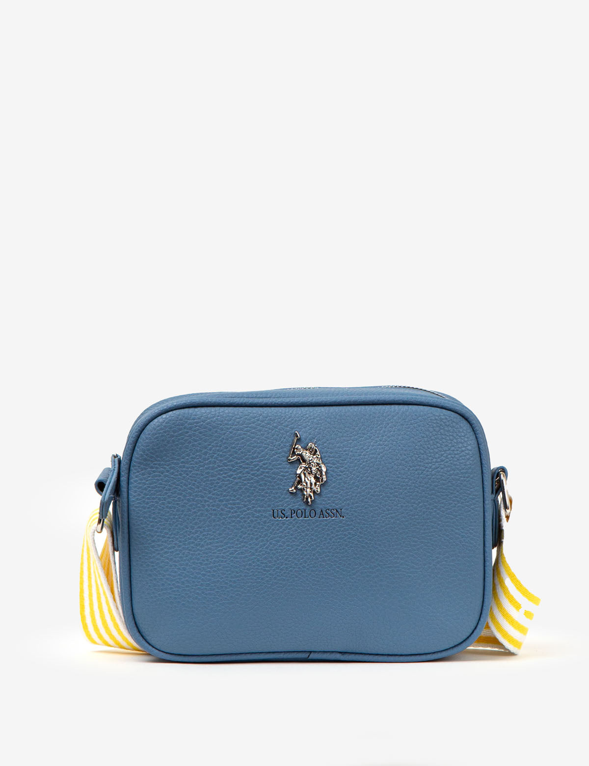 U.S. Polo Assn. Classic Zip Crossbody Bag - Saffiano PU, 8x6in
