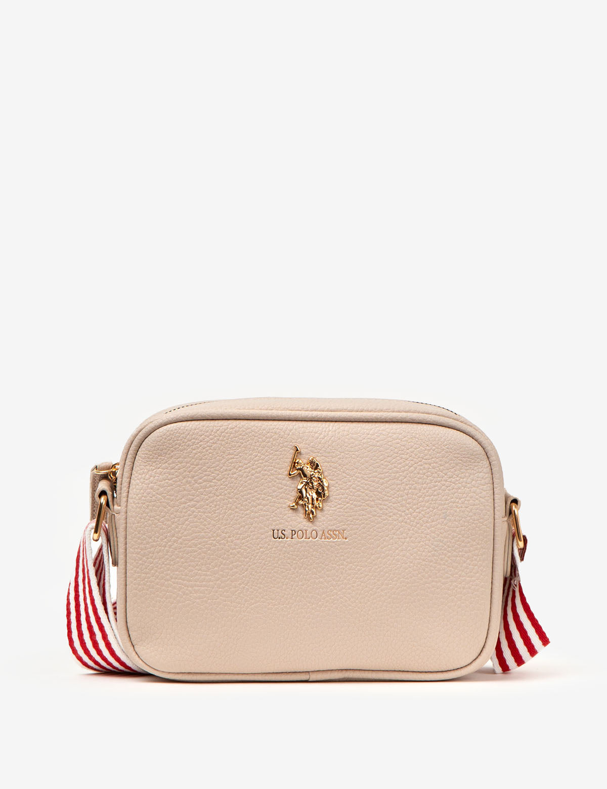 U.S. Polo Assn. Classic Zip Crossbody Bag - Saffiano PU, 8x6in
