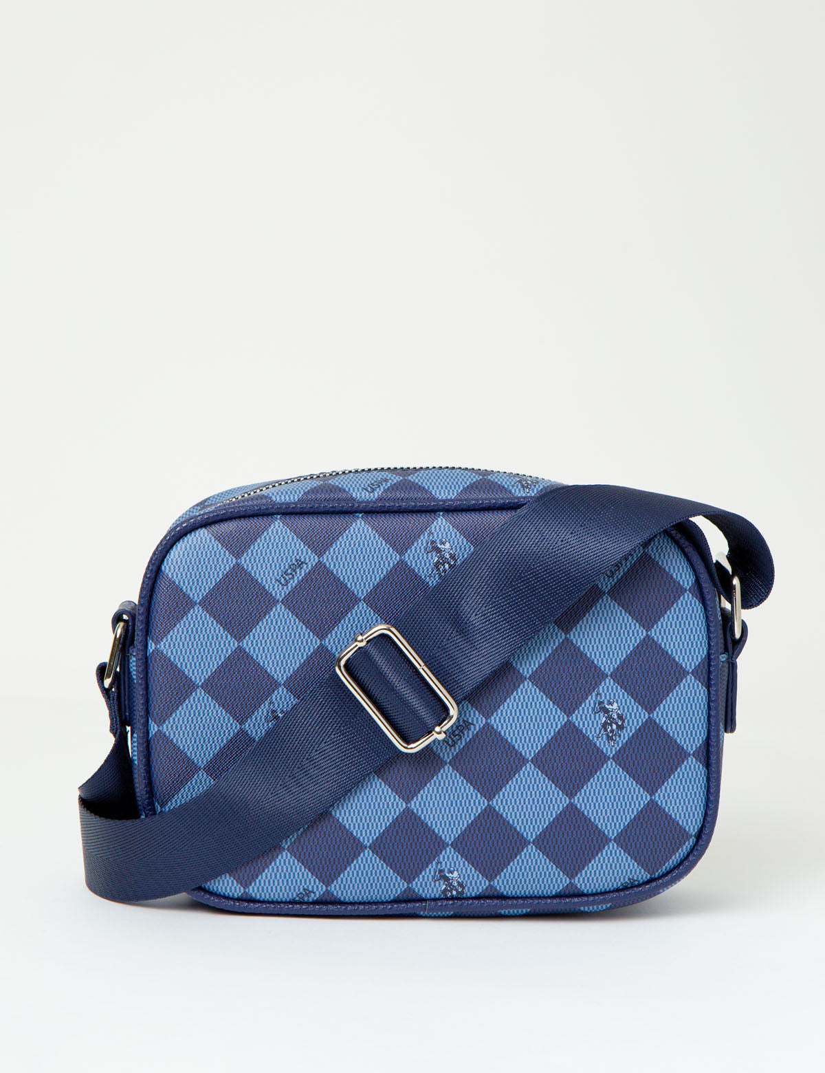 Vintage Printed Crossbody Bag with Zip Closure - Classic Style