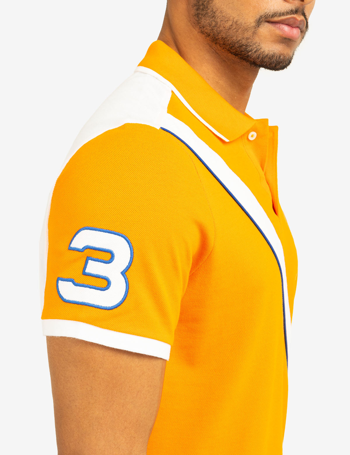 Color Block Pique Polo Shirt with Sash Front