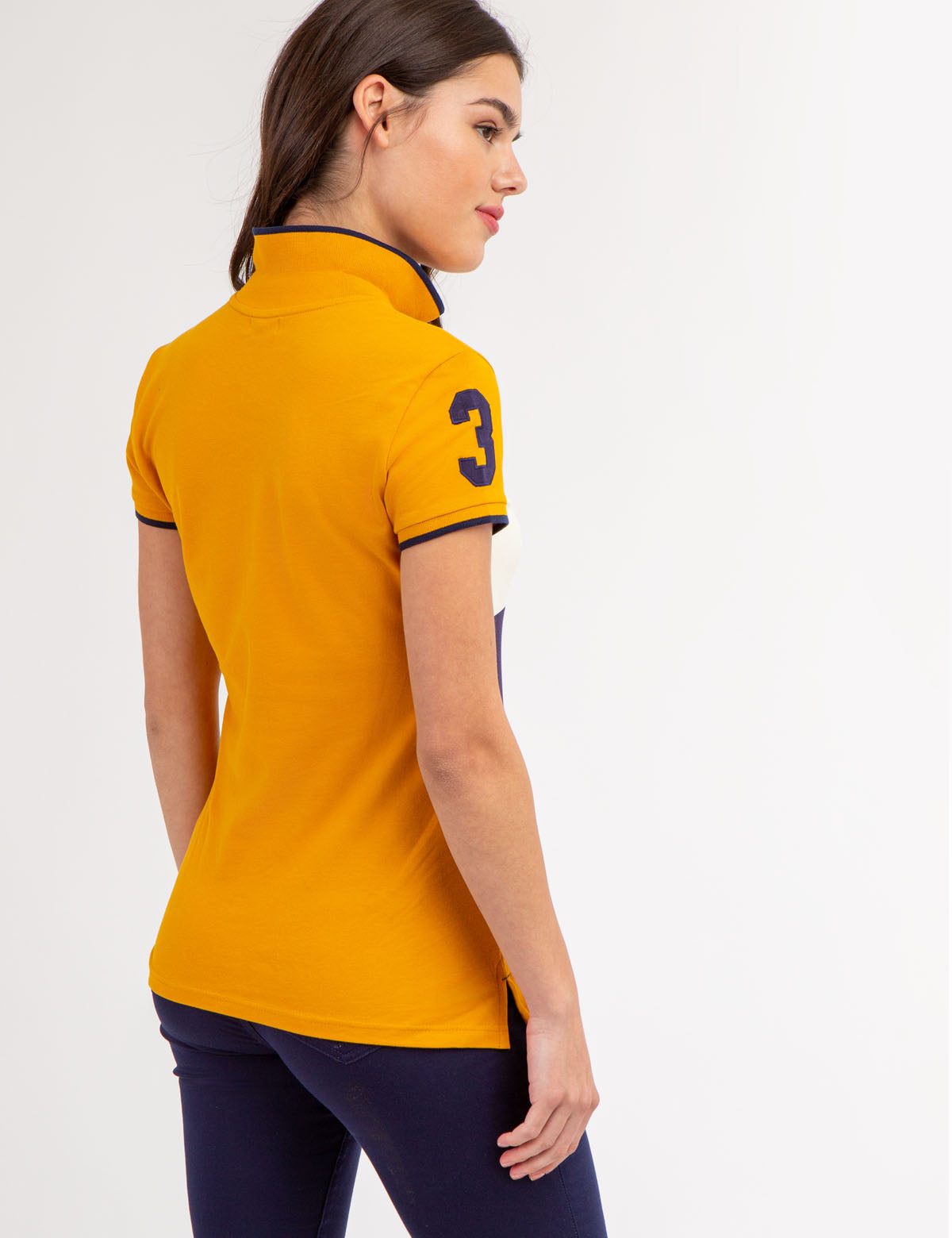 Men's Colorblock Polo Shirt with Crest Logo