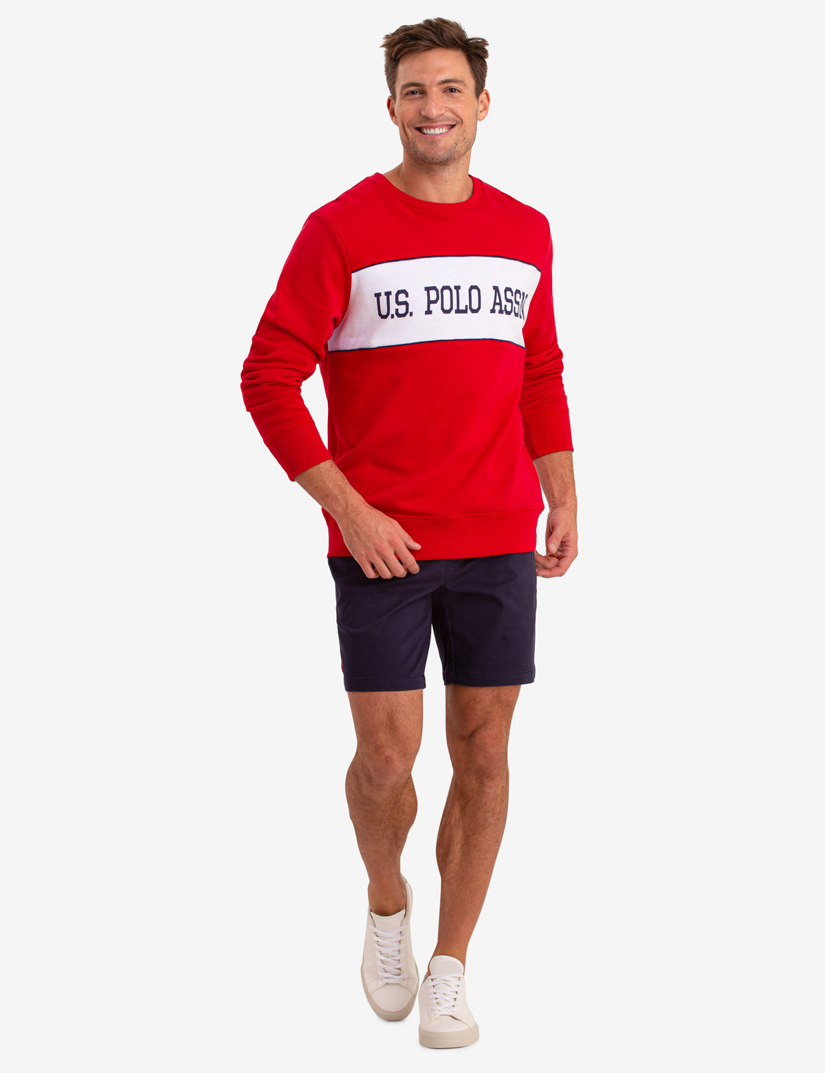 U.S. Polo Assn. Colorblock Crewneck Sweatshirt with Logo
