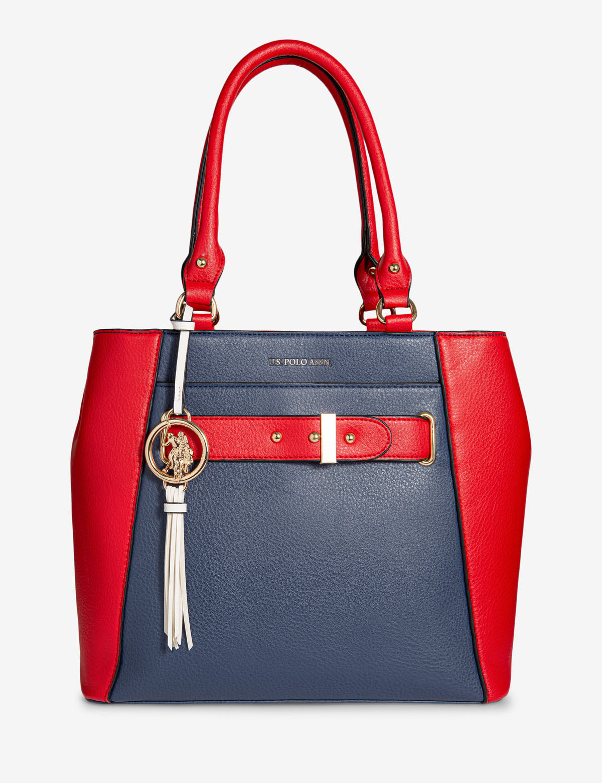 Colorblock Satchel Handbag - 10.5" x 12" x 5.25"
