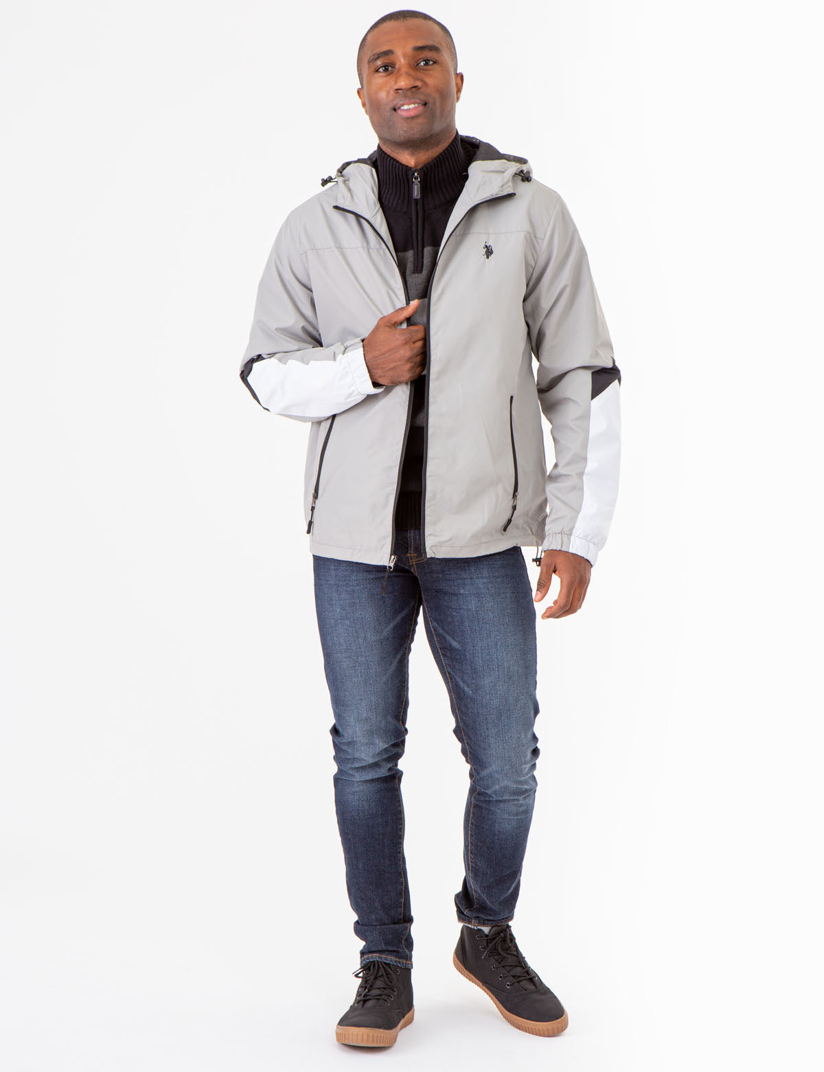 Colorblock Hooded Jacket - Stylish Zip-Up Outerwear for Men & Women