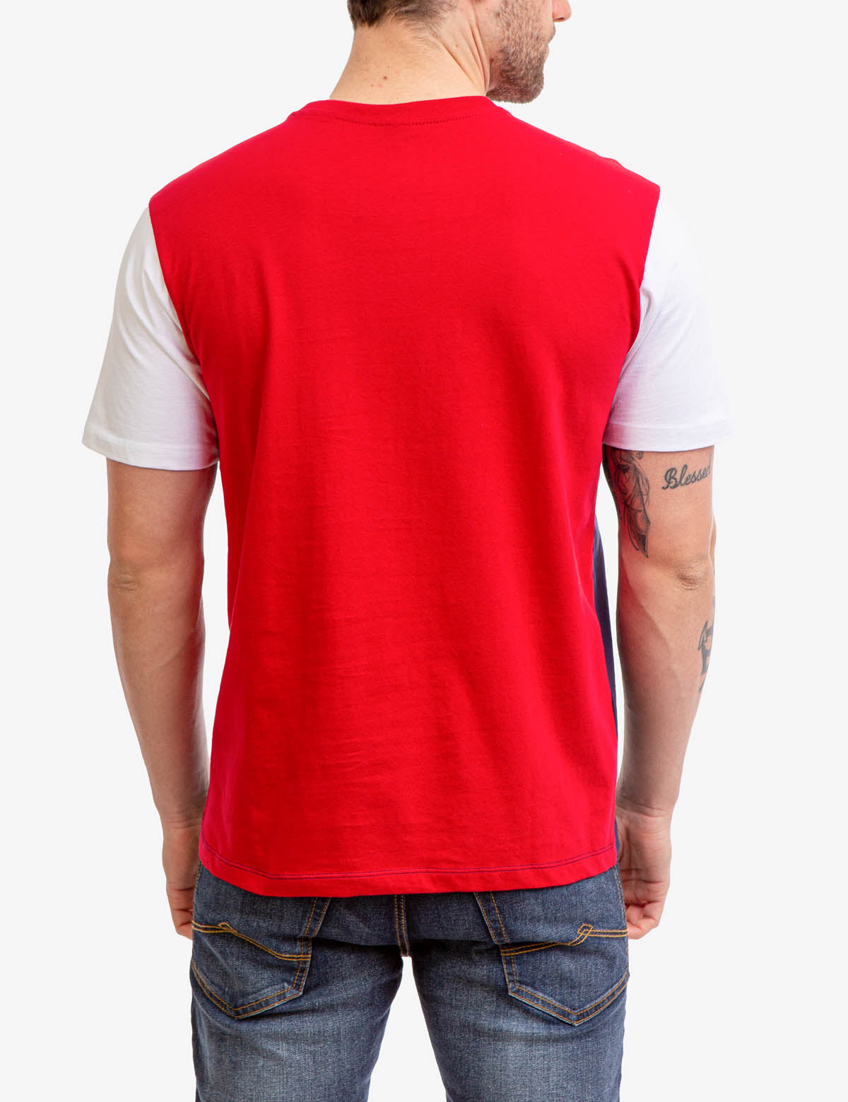 Men's Colorblock Pocket T-Shirt with Embroidered Logo