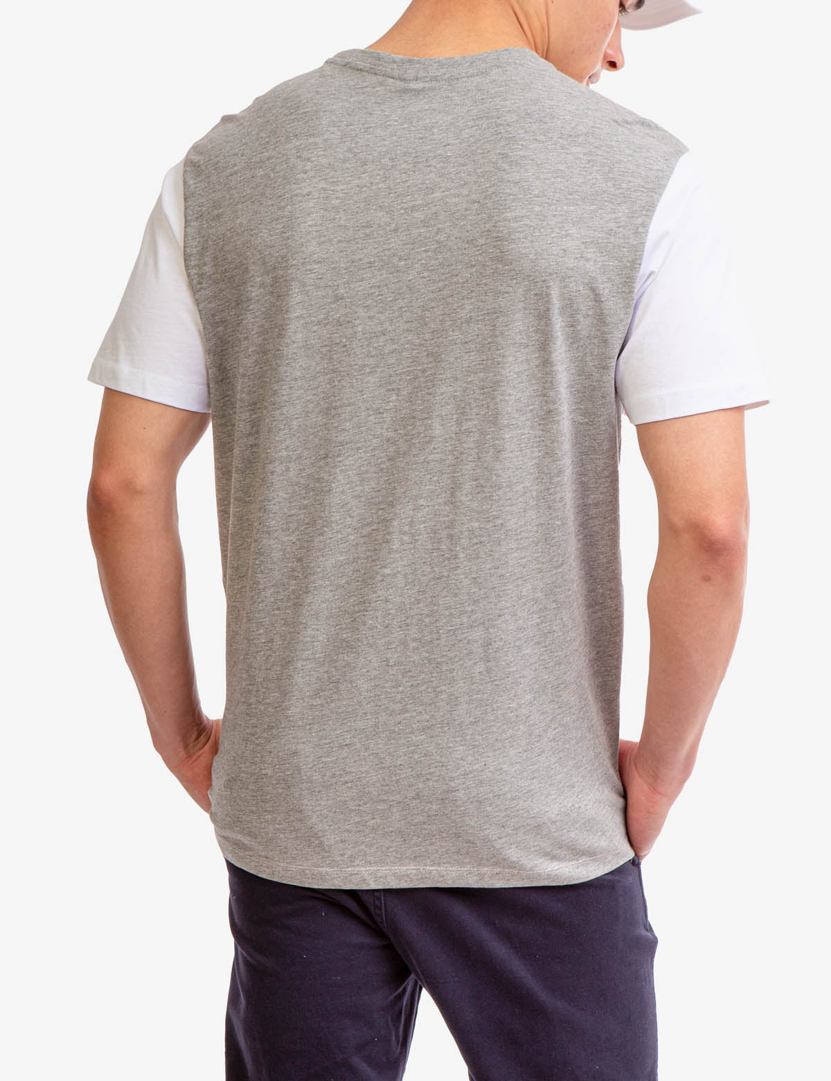 Men's Colorblock Pocket T-Shirt with Embroidered Logo
