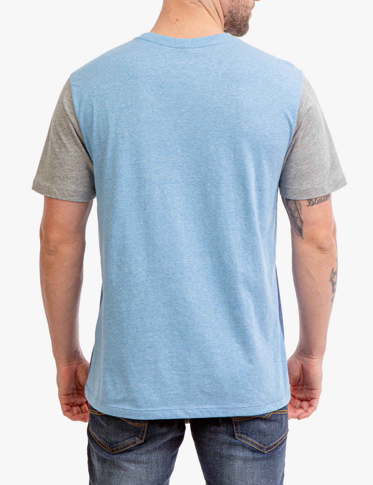 Men's Colorblock Pocket T-Shirt with Embroidered Logo