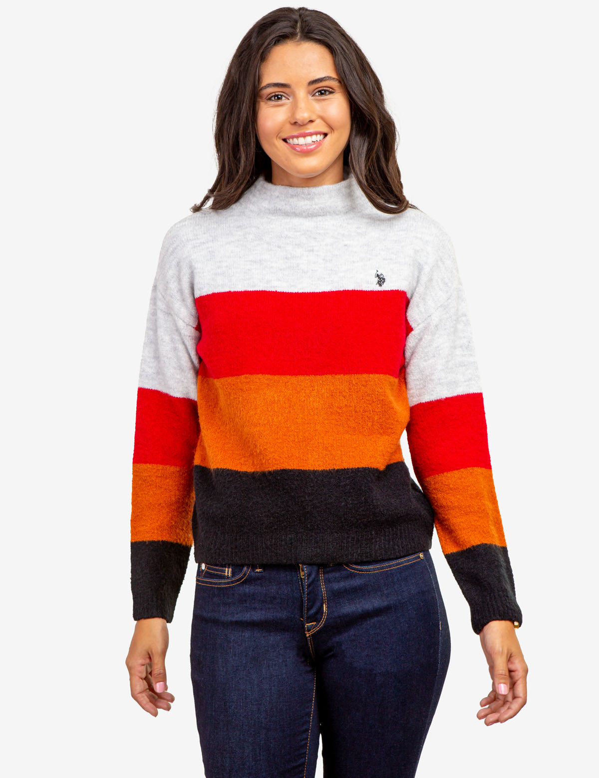 Colorblock Mock Neck Sweater for Women & Men