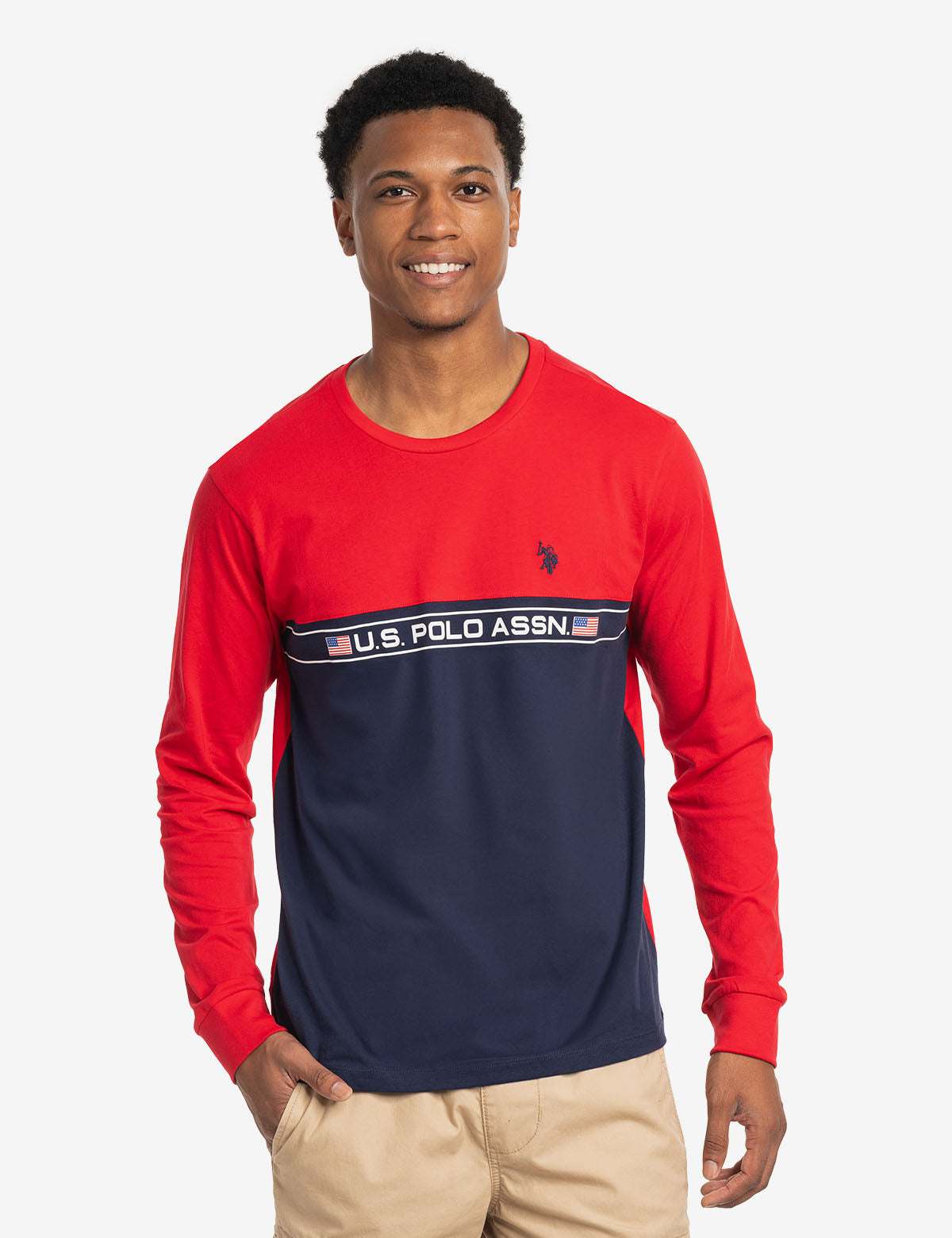 Colorblock Long Sleeve T-Shirt - Pieced Design Casual Top