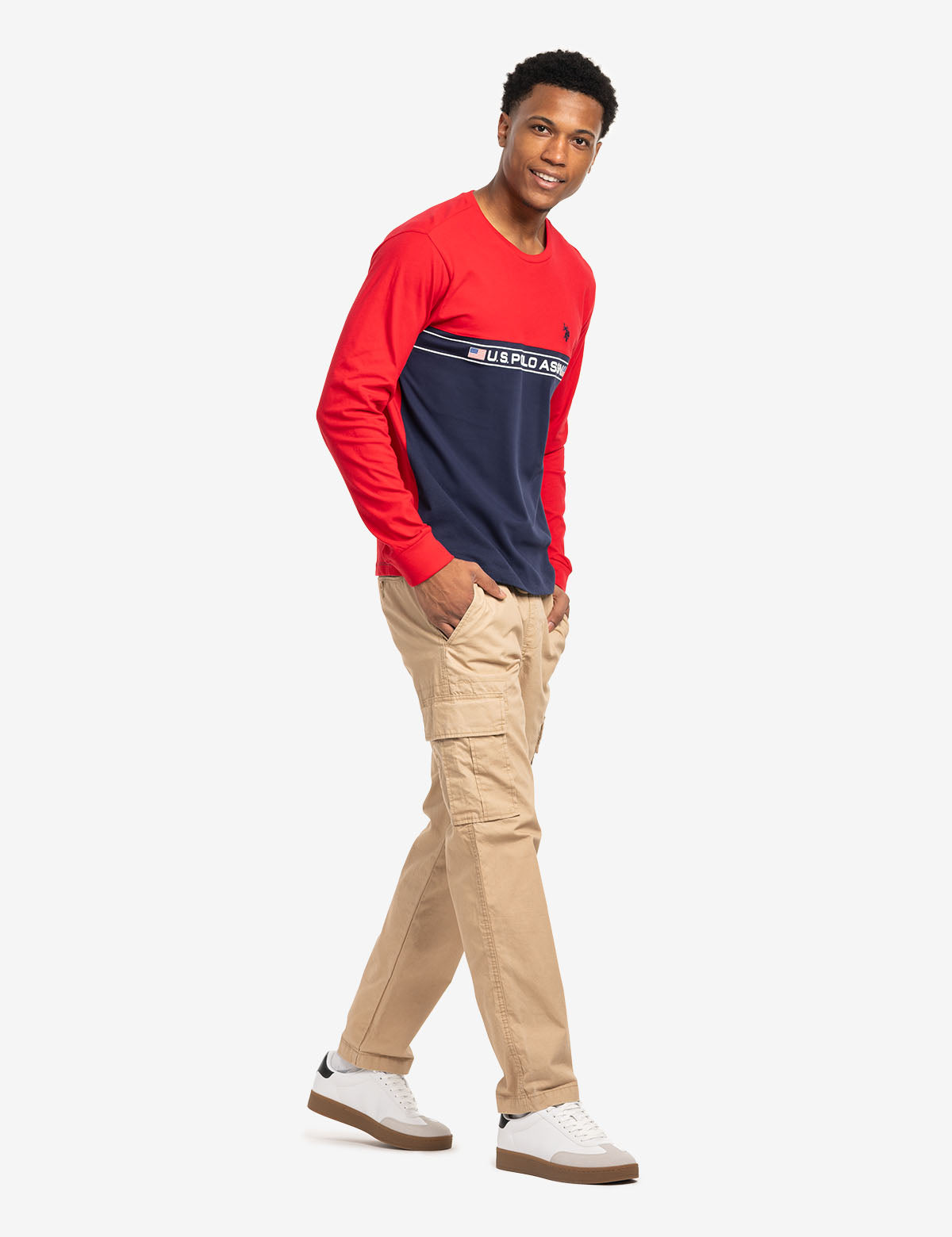 Colorblock Long Sleeve T-Shirt - Pieced Design Casual Top