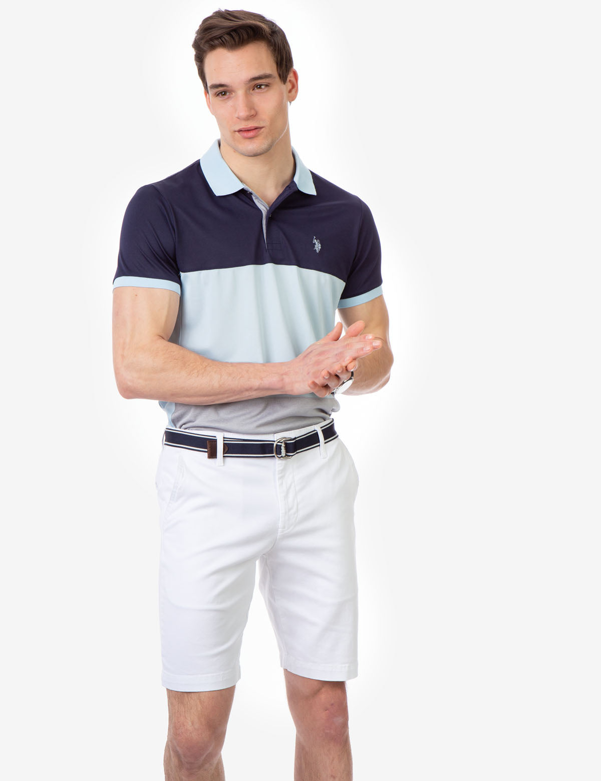 U.S. Polo Assn. Colorblock Golf Shirt – Moisture-Wicking Performance