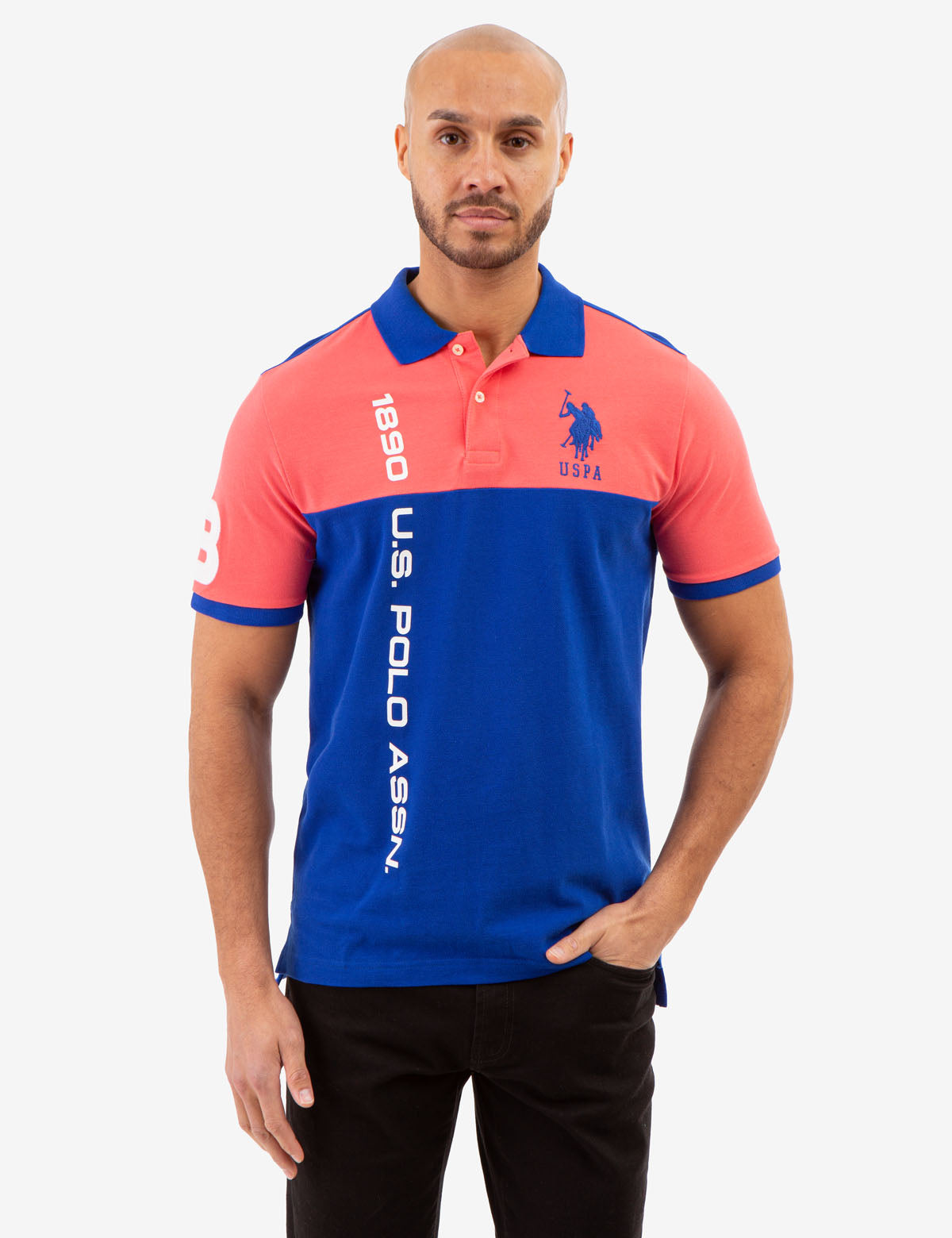 Men's Colorblock Graphic Polo Shirt - Pique Knit Design
