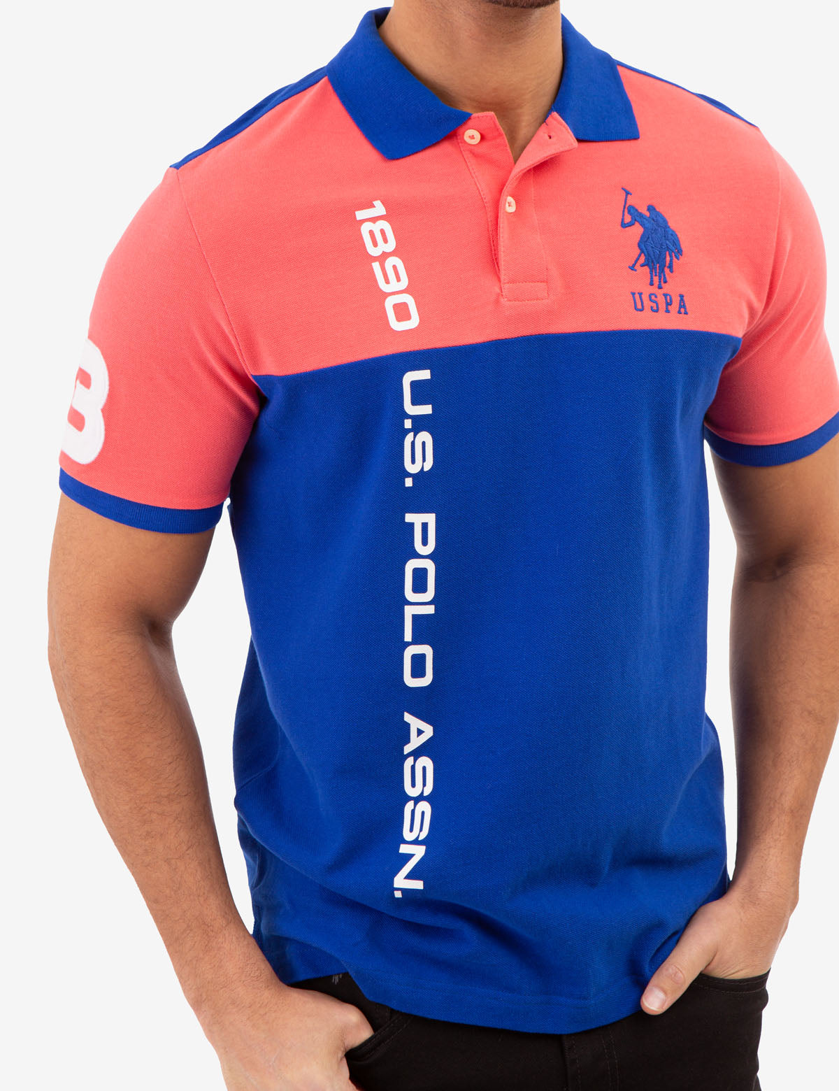Men's Colorblock Graphic Polo Shirt - Pique Knit Design