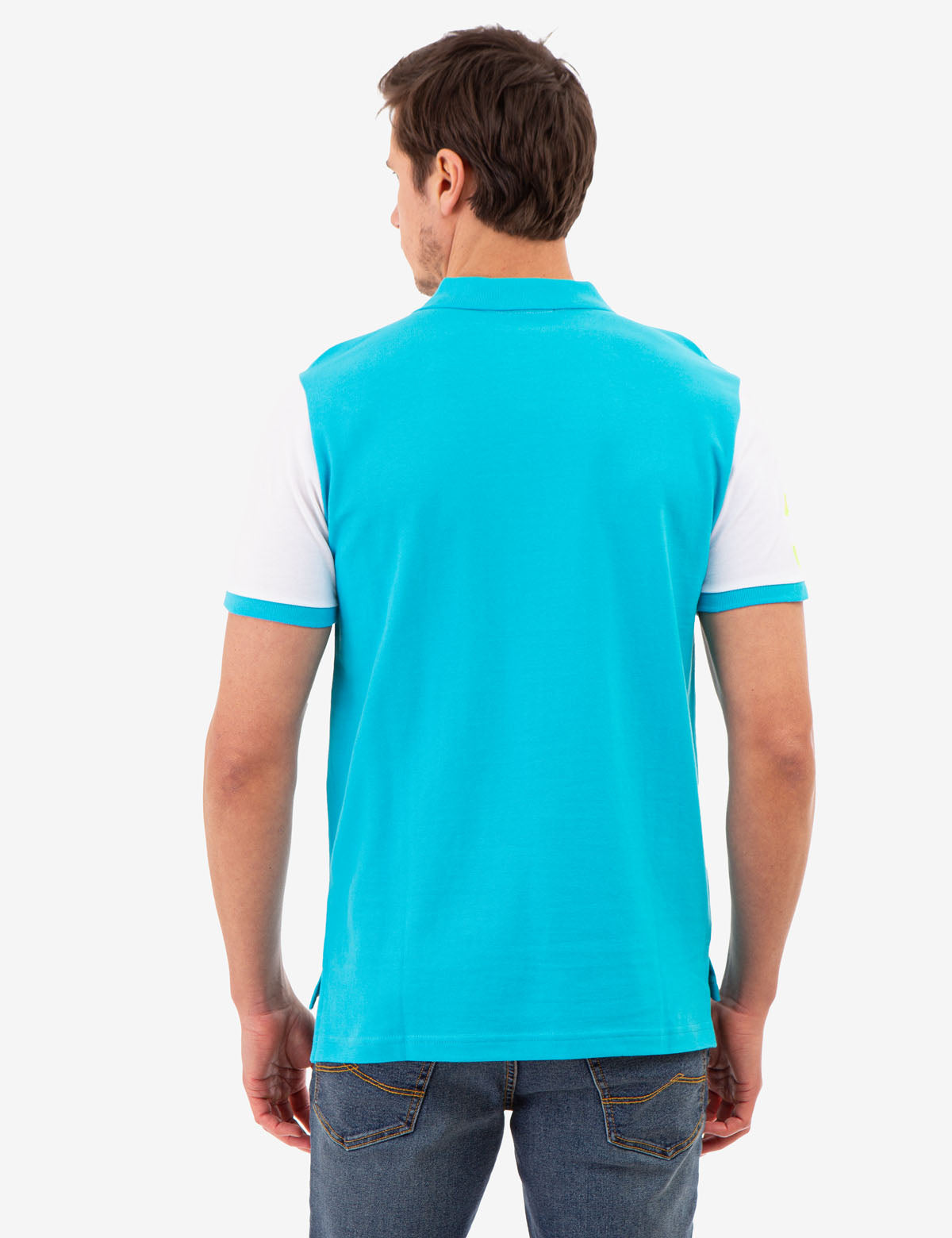Men's Colorblock Graphic Polo Shirt - Pique Knit Design