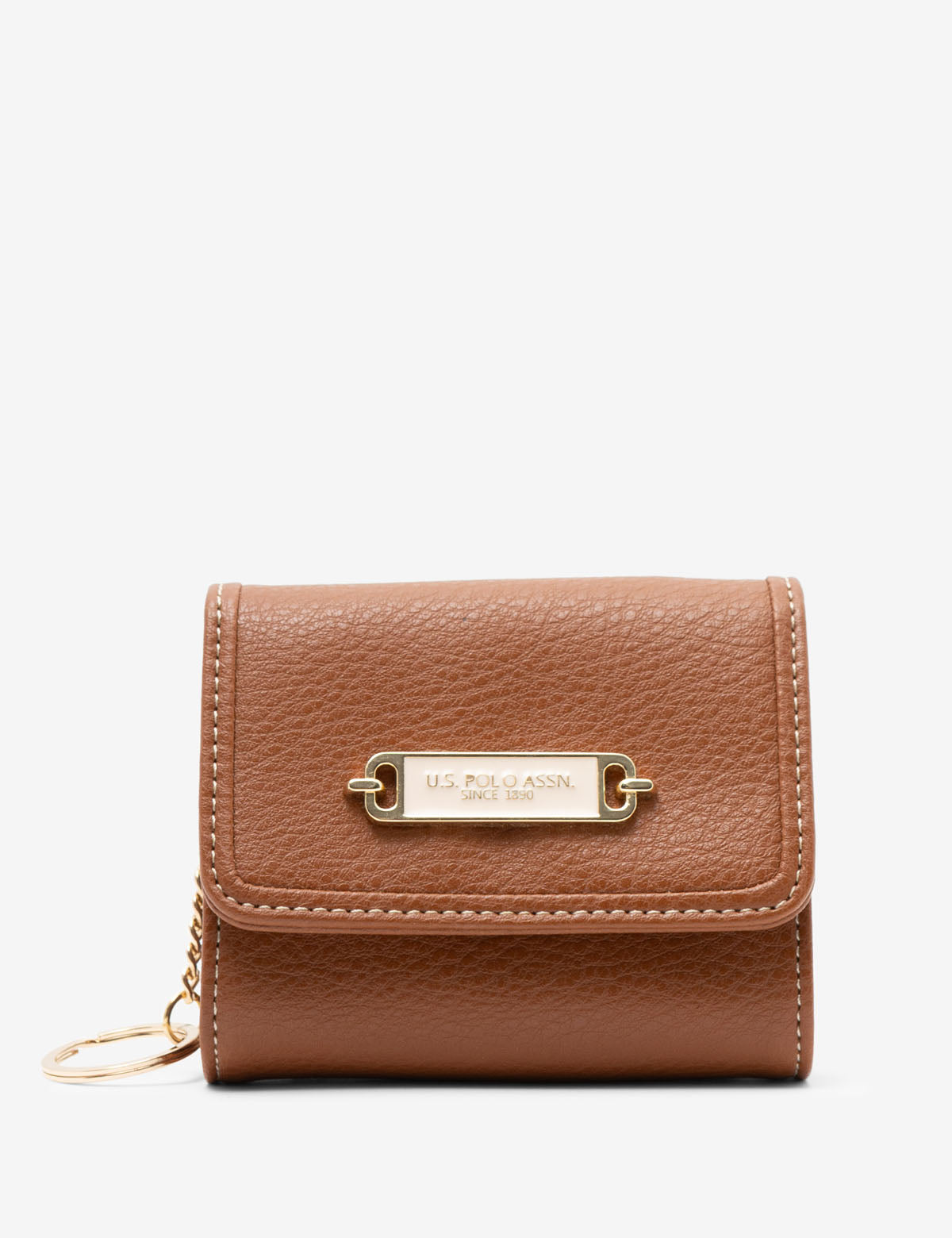 Compact PU Leather Coin Wallet with ID Window & Snap Closure