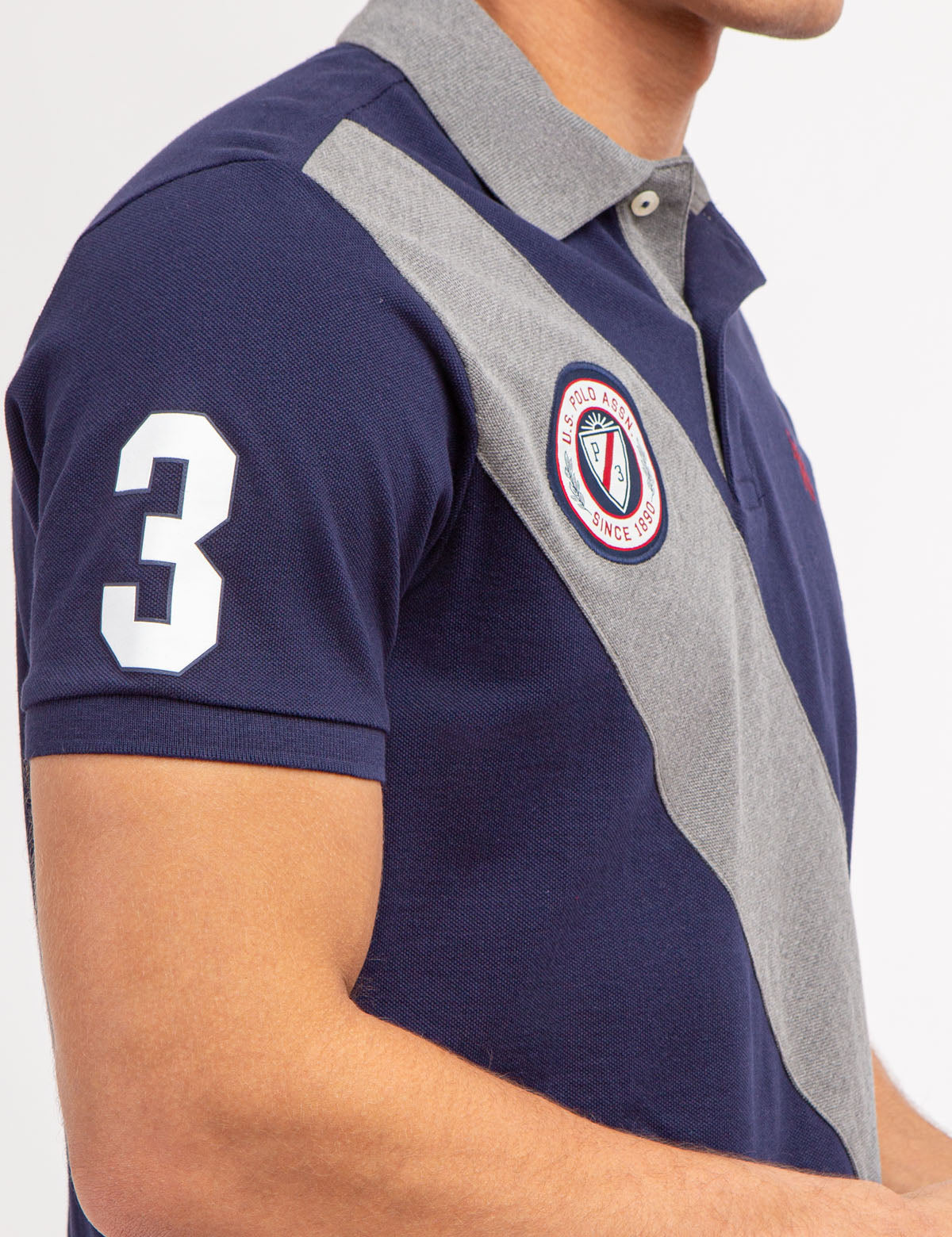 Colorblock Pique Polo Shirt with Sash Detail
