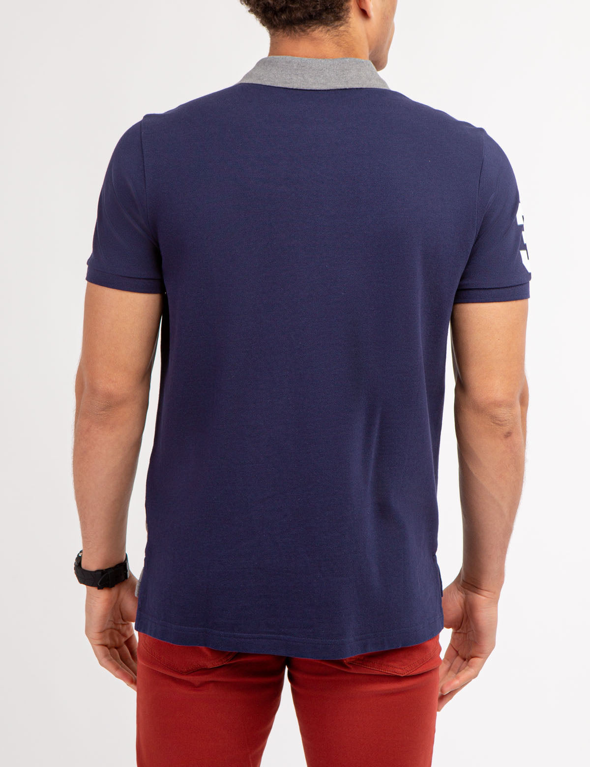 Colorblock Pique Polo Shirt with Sash Detail