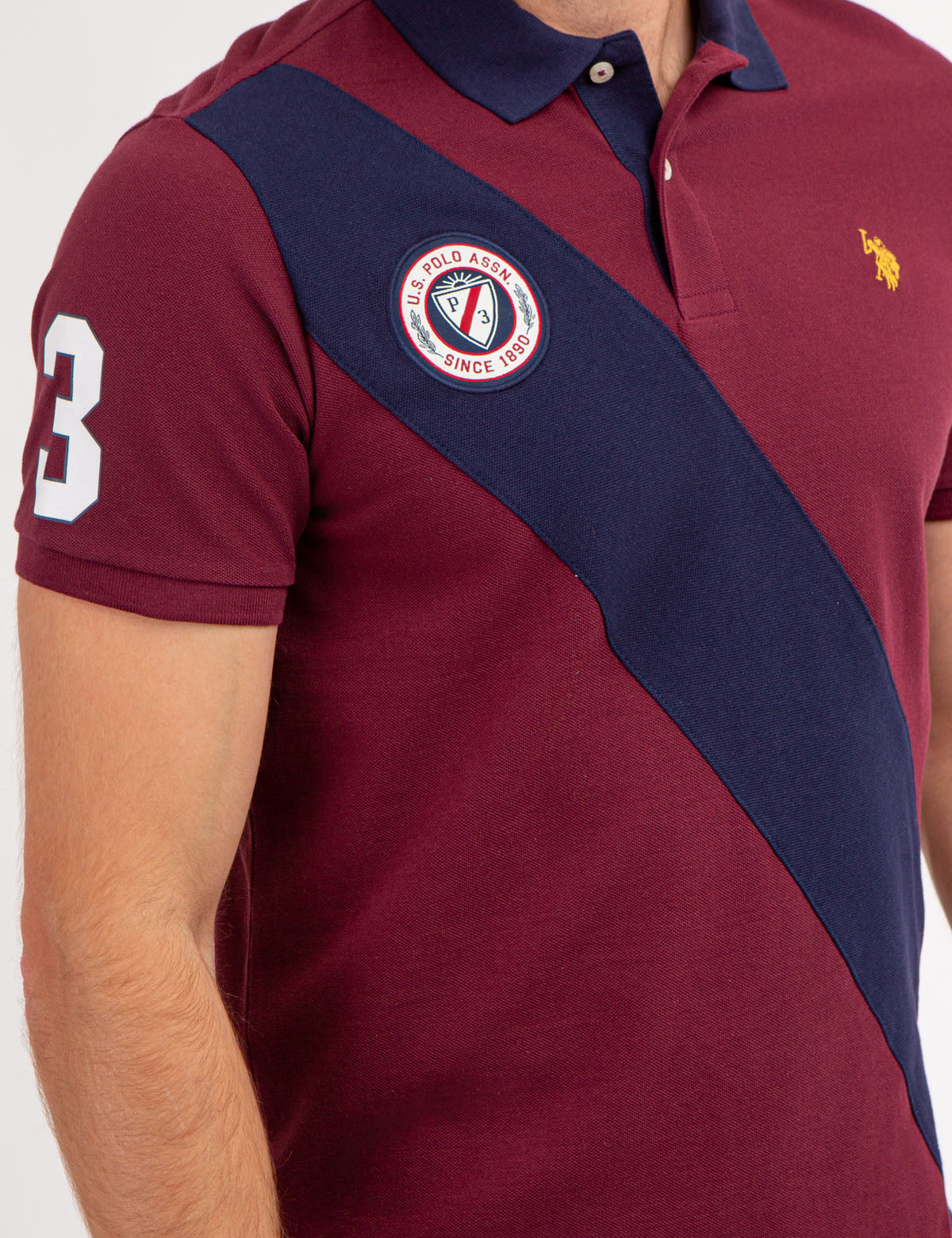 Colorblock Pique Polo Shirt with Sash Detail