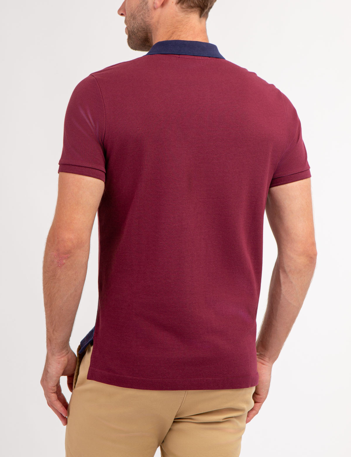 Colorblock Pique Polo Shirt with Sash Detail