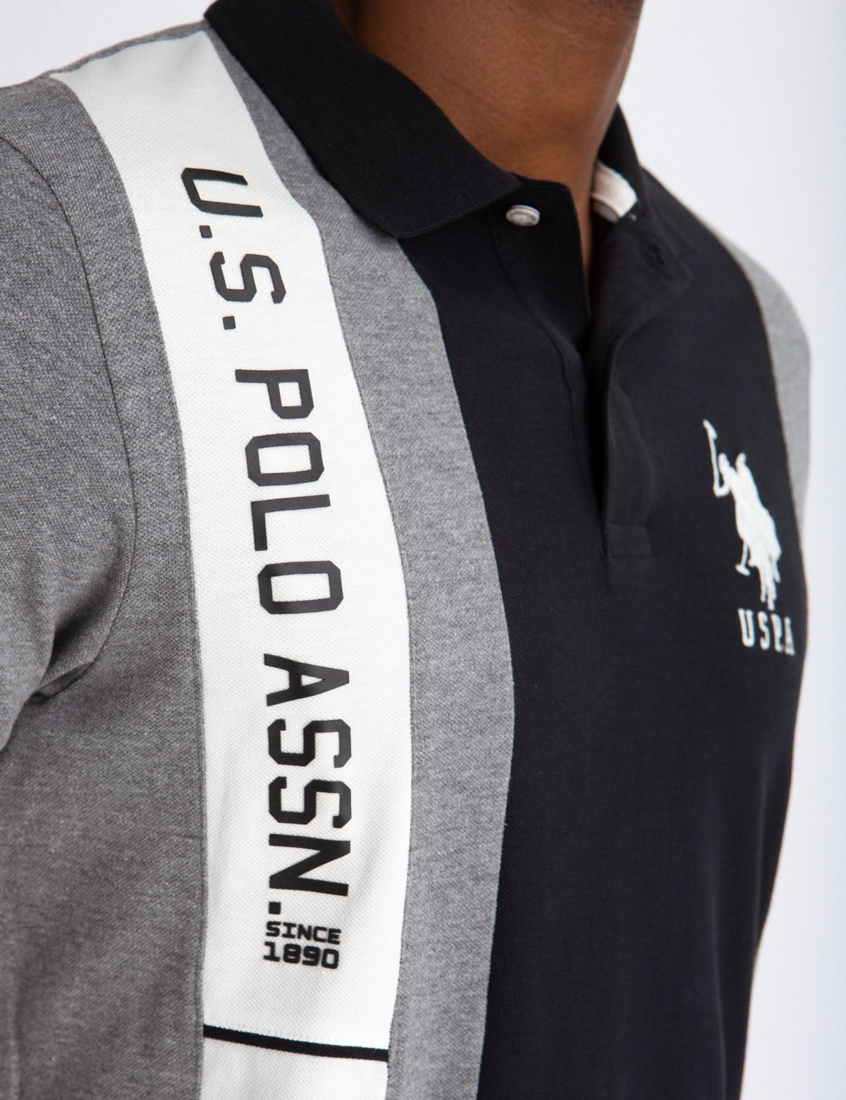 U.S. Polo Assn. Colorblock Polo Shirt with Rubber Logo