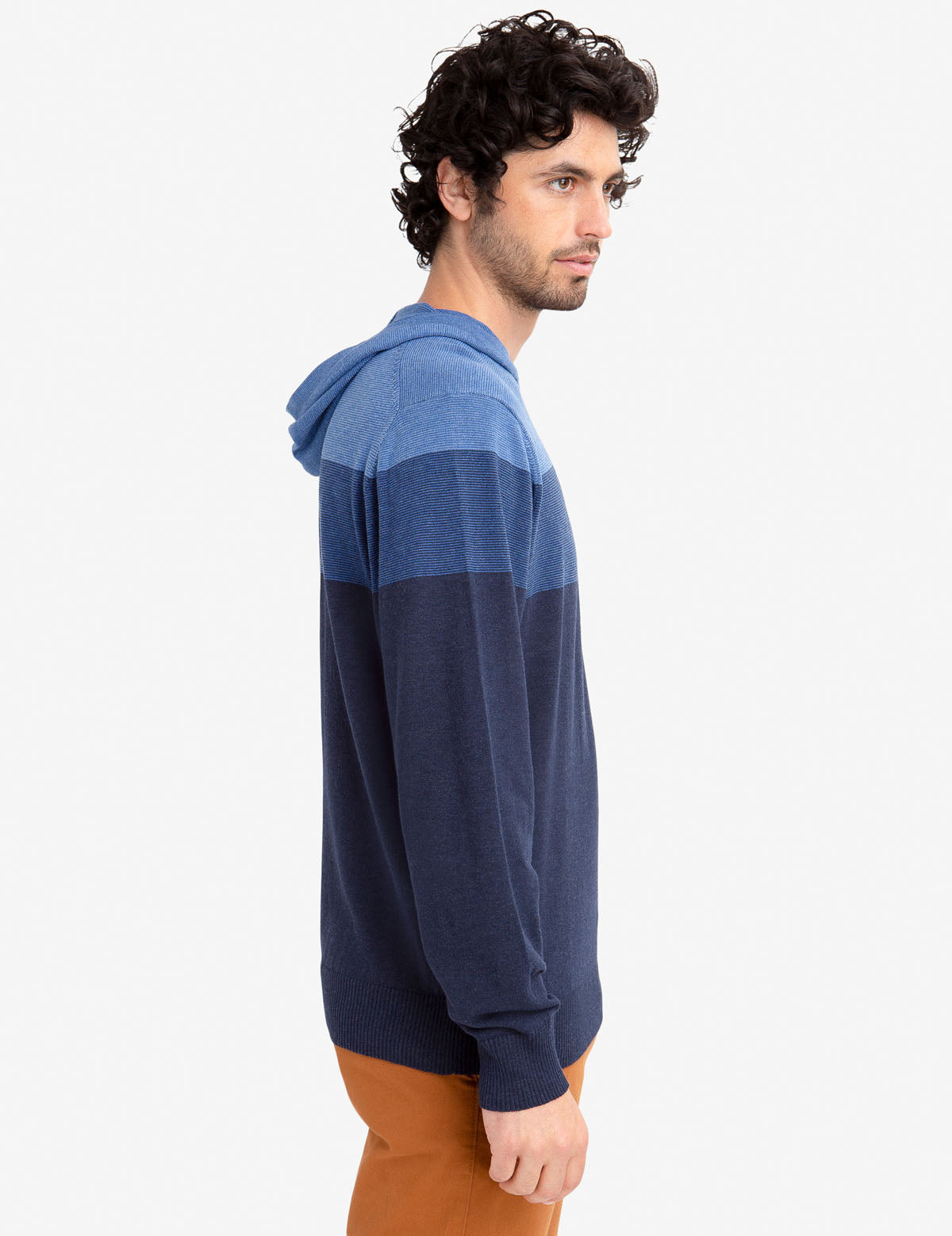 Colorblock Hoodie Pullover with Embroidered Logo