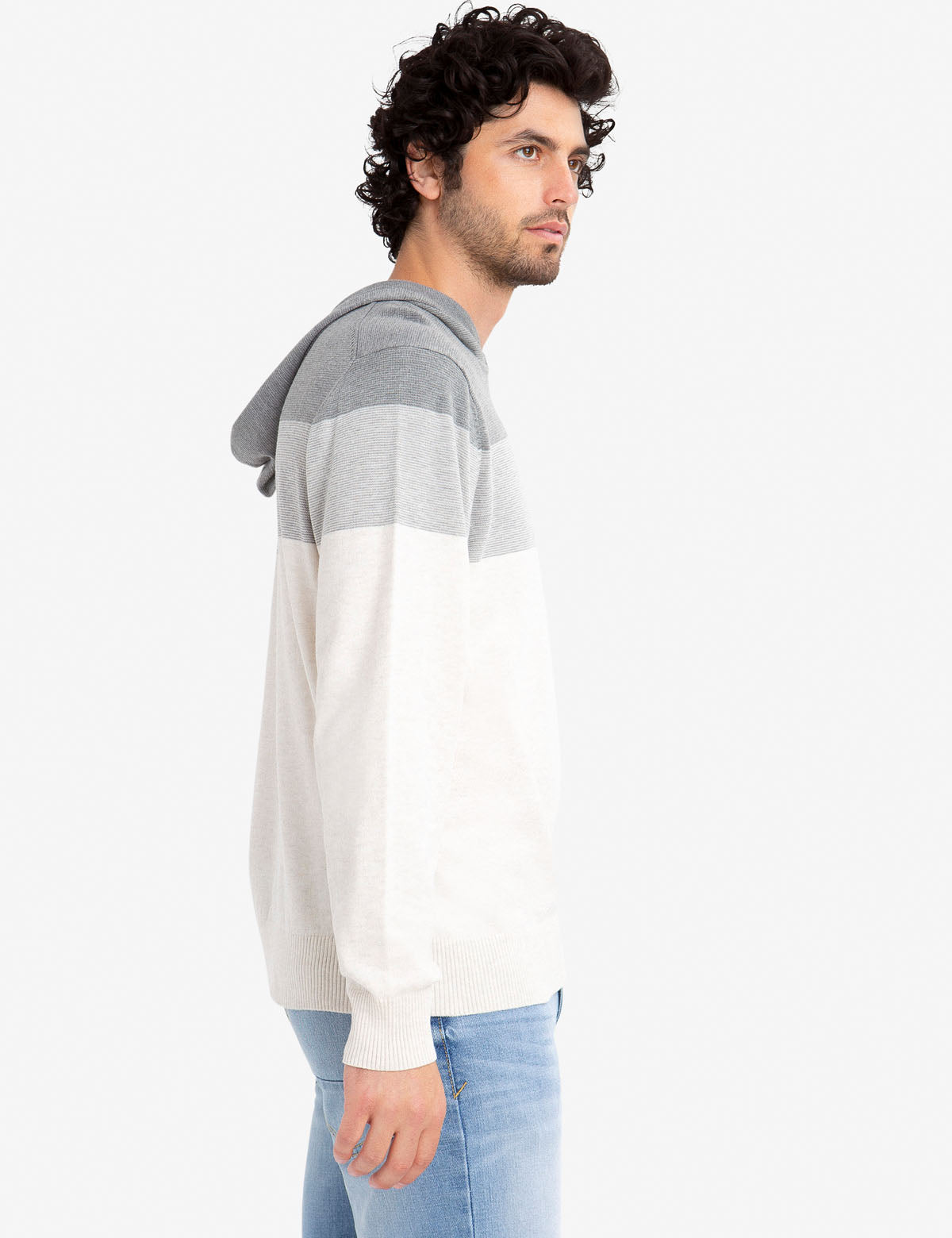 Colorblock Hoodie Pullover with Embroidered Logo
