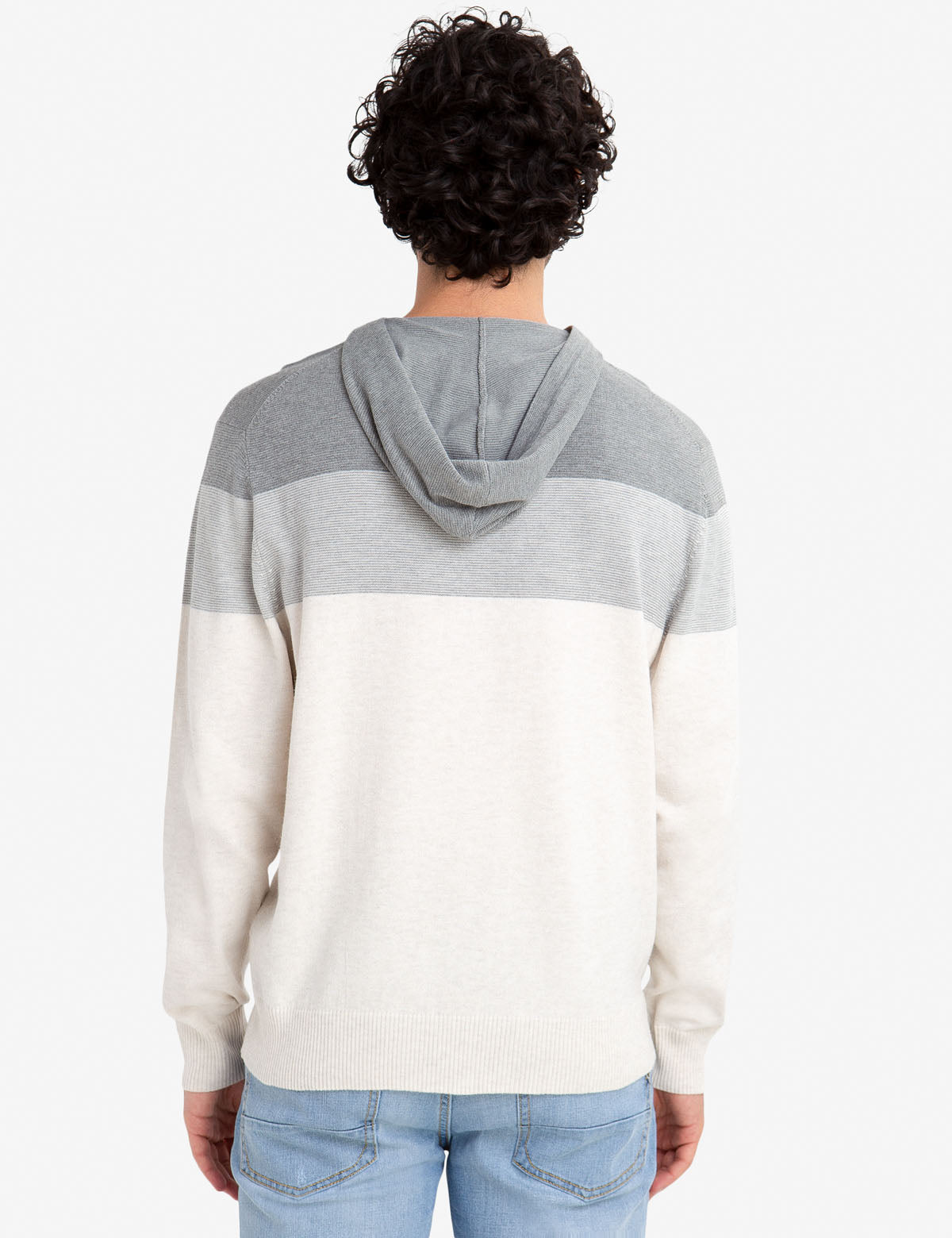 Colorblock Hoodie Pullover with Embroidered Logo
